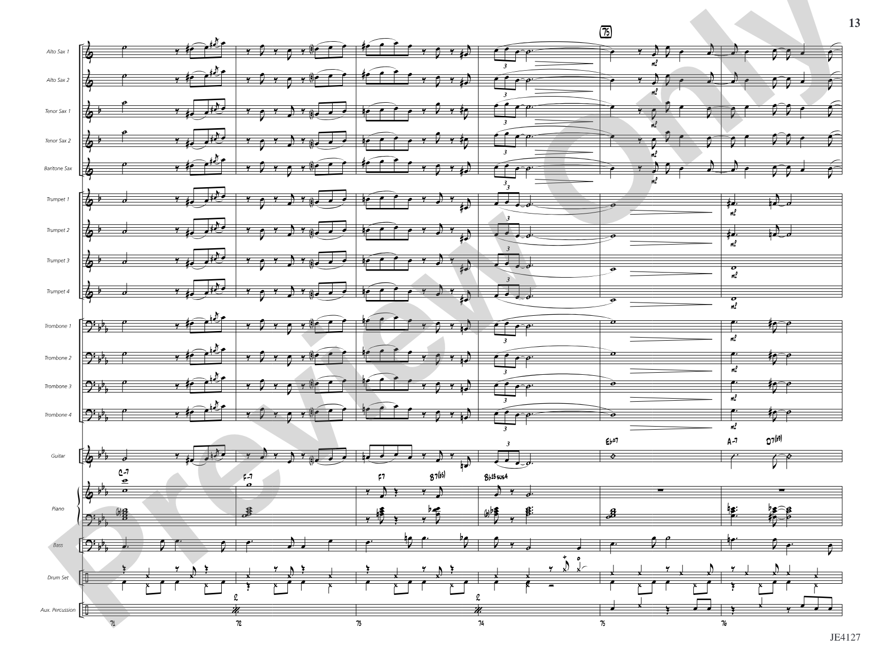 Blue Sky for a Rainy Day: Jazz Ensemble Conductor Score & Parts