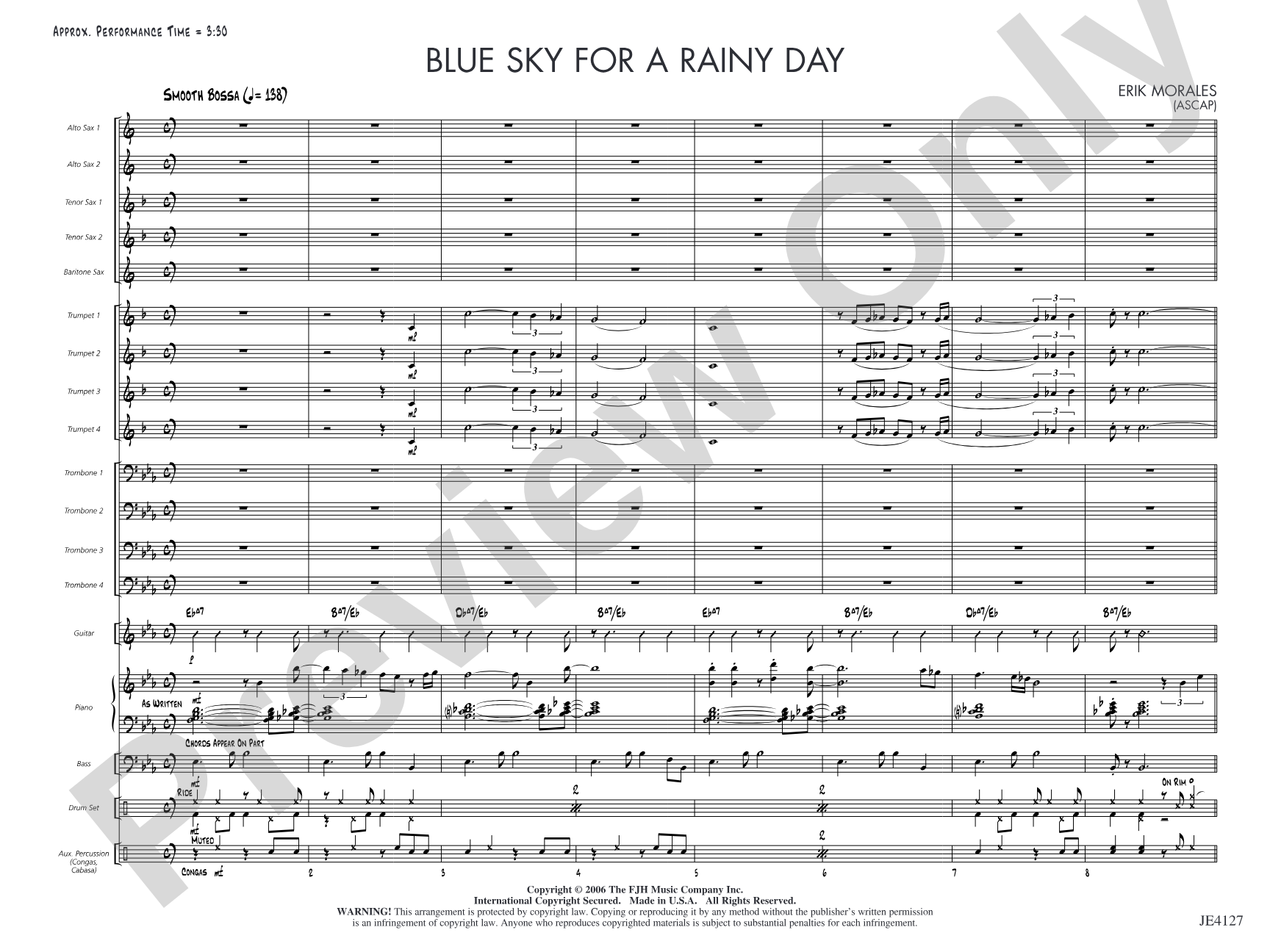 Blue Sky for a Rainy Day: Jazz Ensemble Conductor Score & Parts