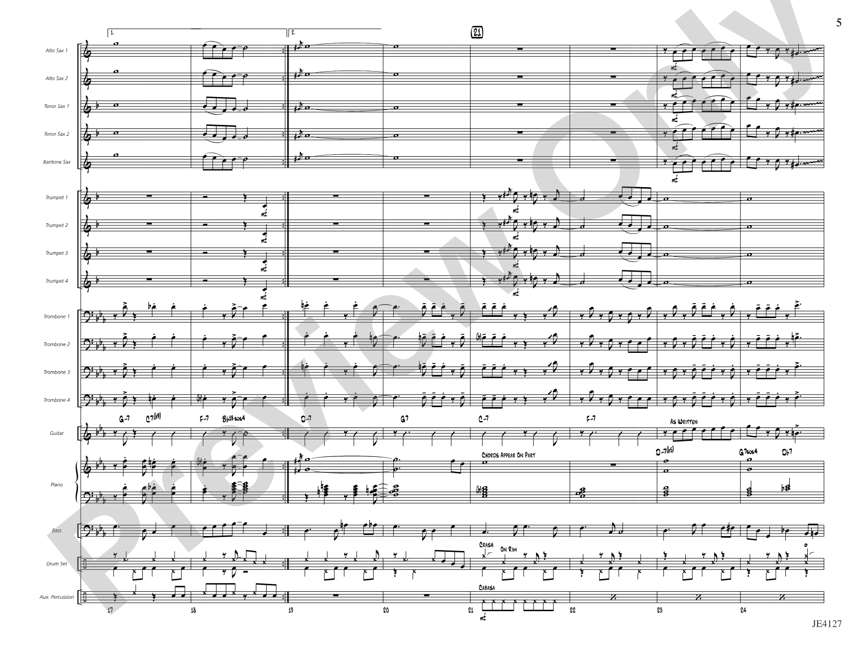 Blue Sky for a Rainy Day: Jazz Ensemble Conductor Score & Parts