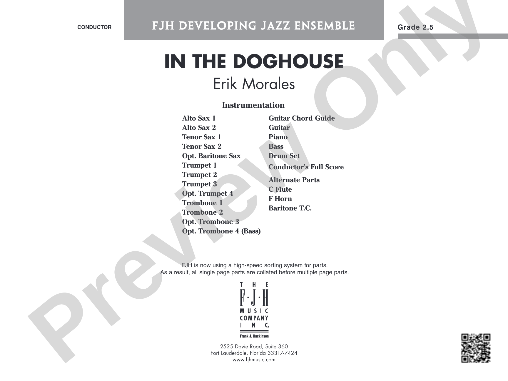 In the Doghouse: Jazz Ensemble Conductor Score & Parts