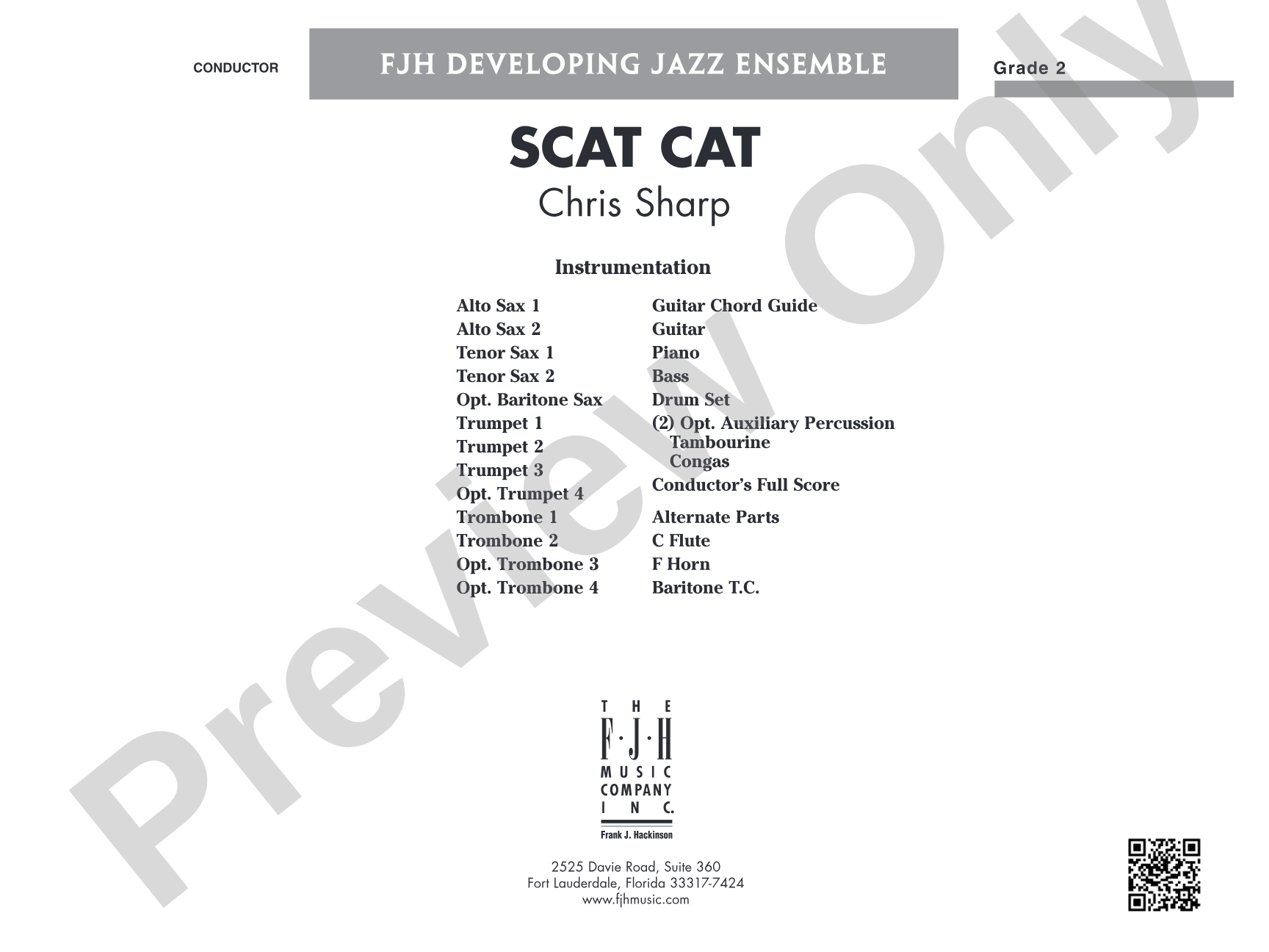 Scat Cat: Jazz Ensemble Conductor Score & Parts