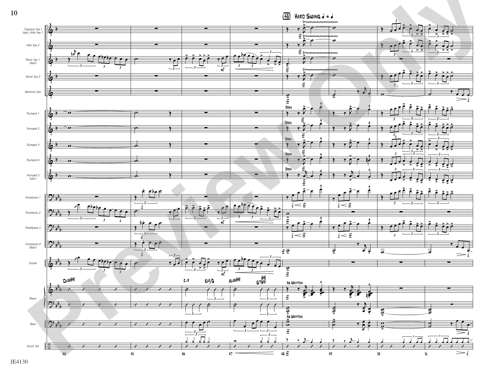 The Point of No Return: Jazz Ensemble Conductor Score & Parts
