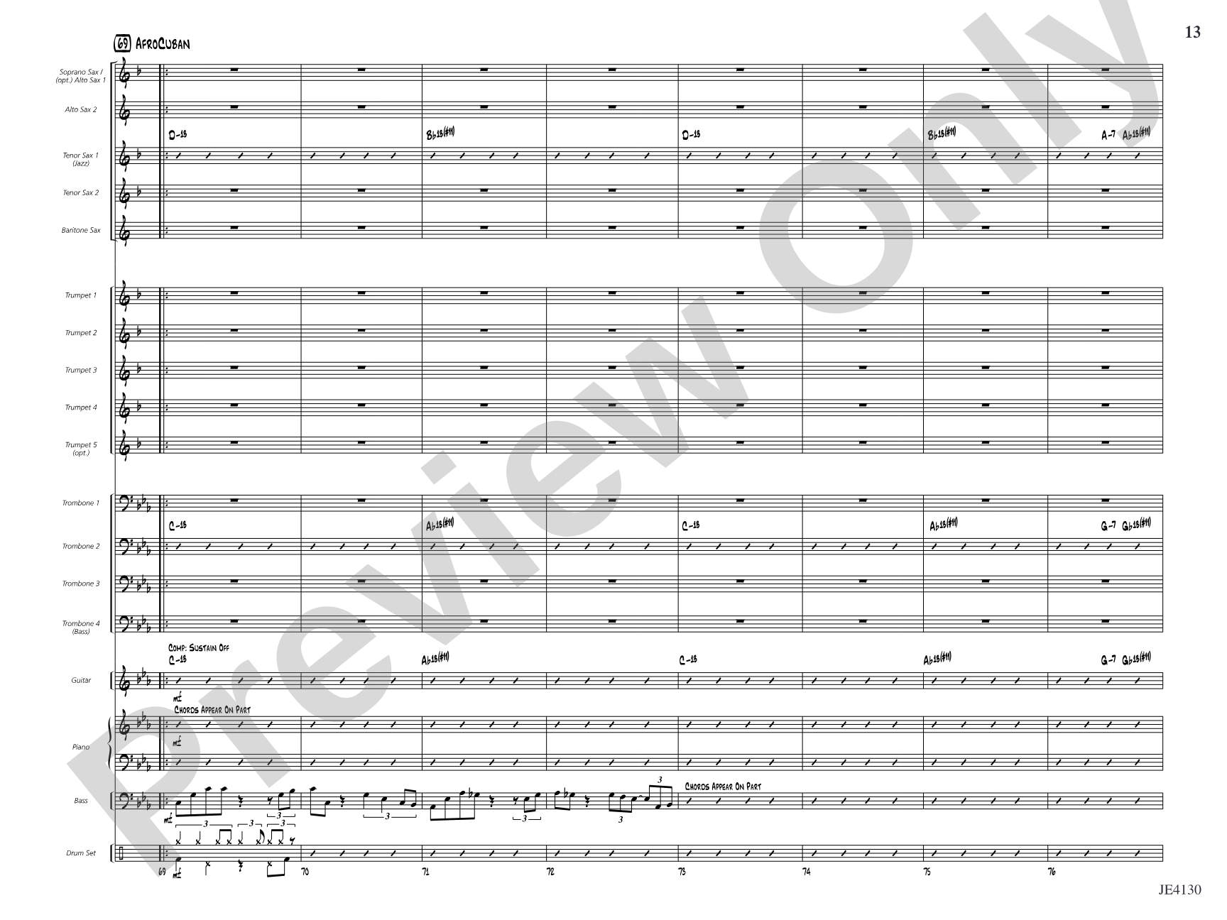 The Point of No Return: Jazz Ensemble Conductor Score & Parts