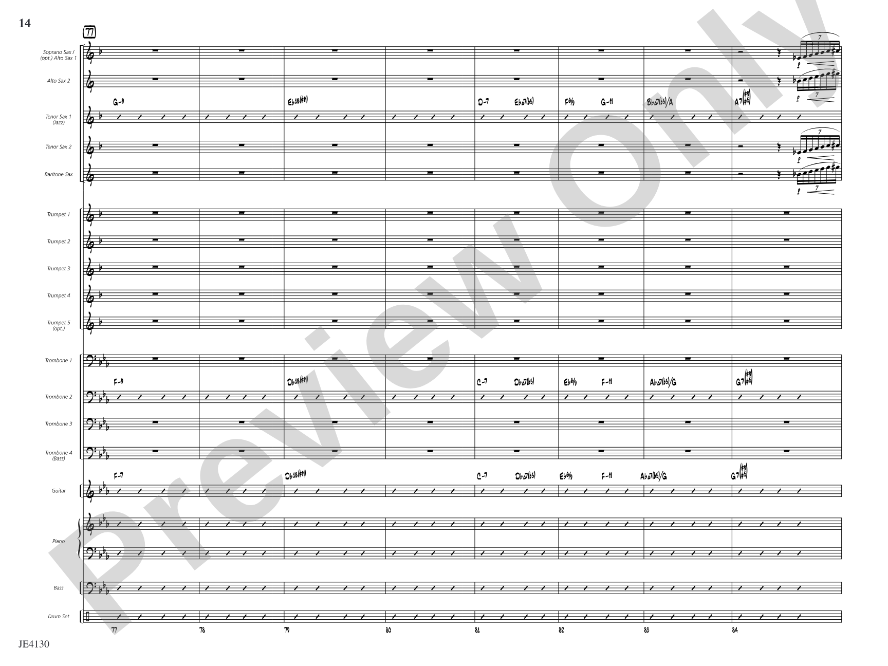 The Point of No Return: Jazz Ensemble Conductor Score & Parts