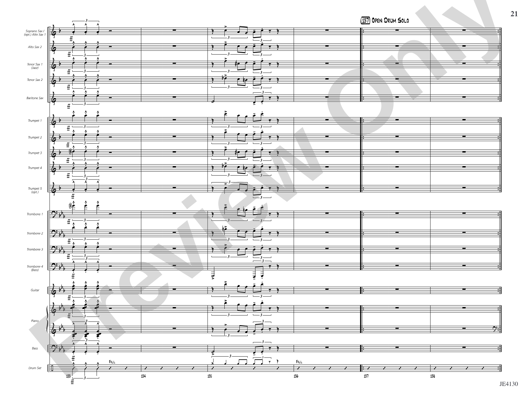 The Point of No Return: Jazz Ensemble Conductor Score & Parts