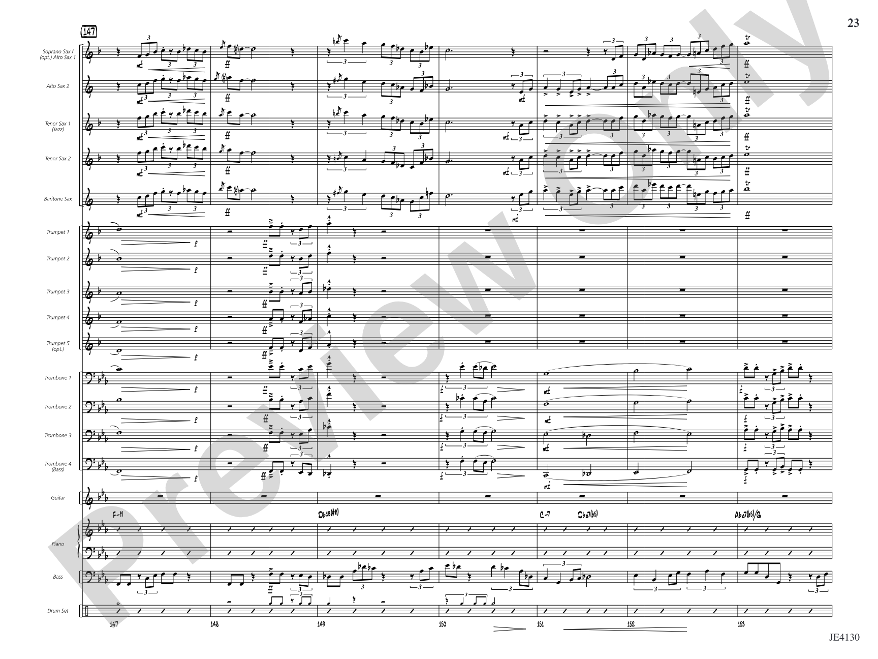 The Point of No Return: Jazz Ensemble Conductor Score & Parts