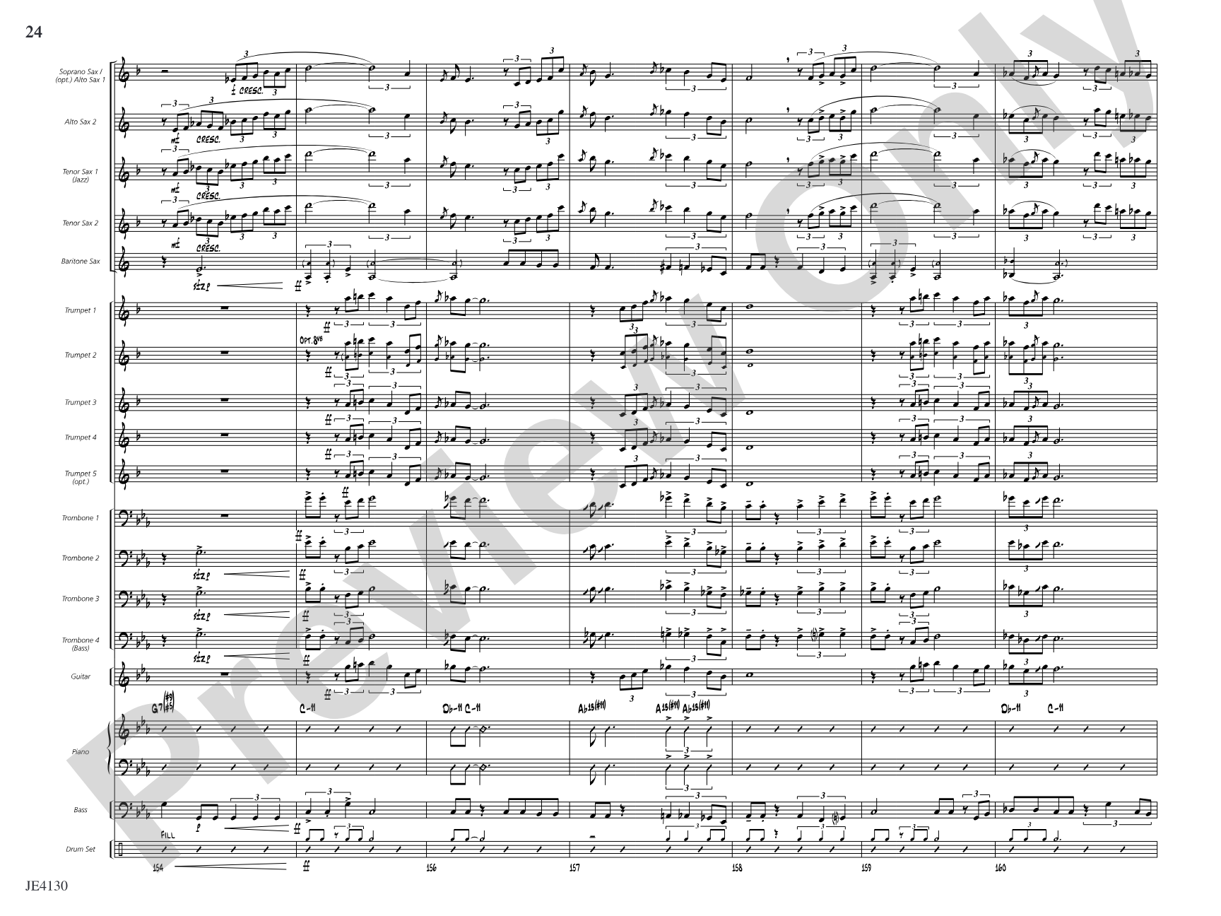 The Point of No Return: Jazz Ensemble Conductor Score & Parts