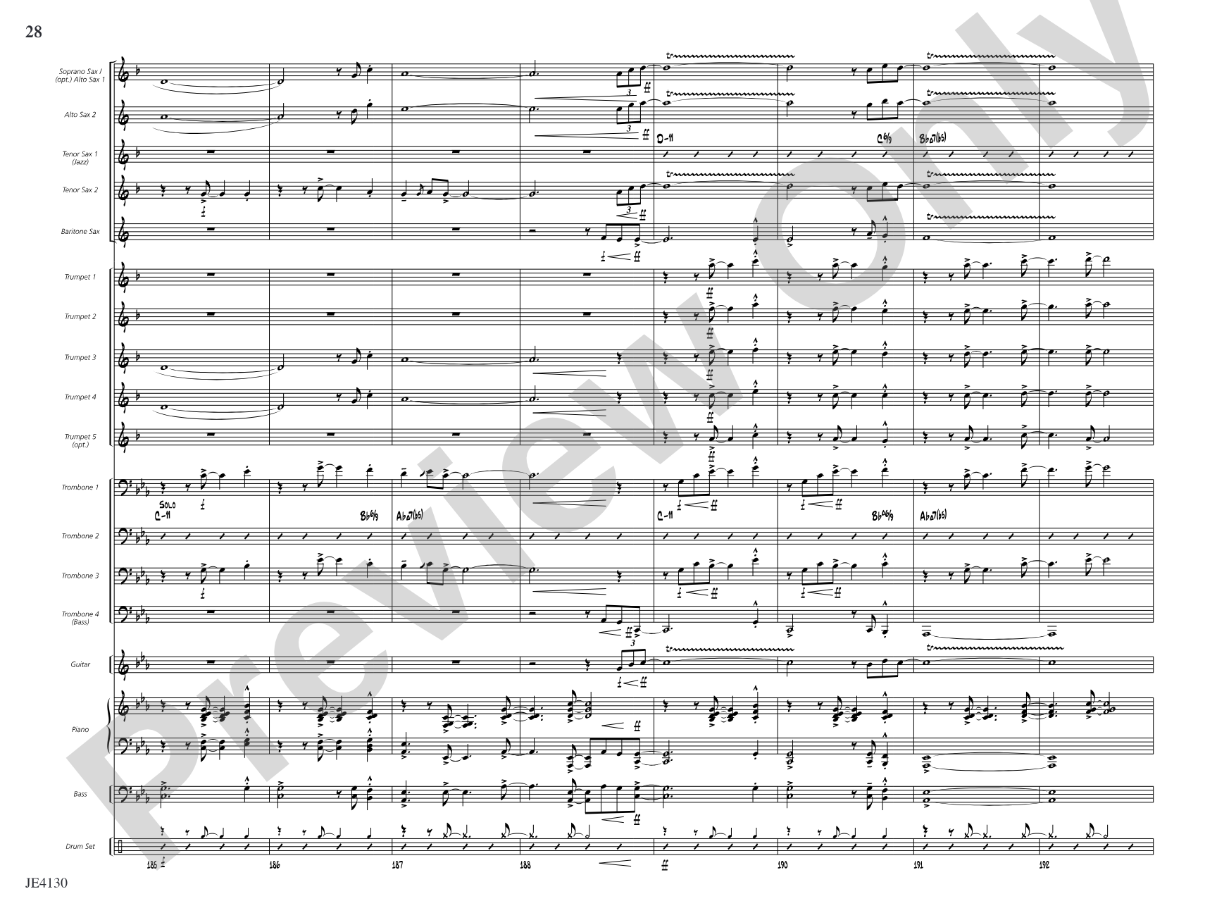 The Point of No Return: Jazz Ensemble Conductor Score & Parts