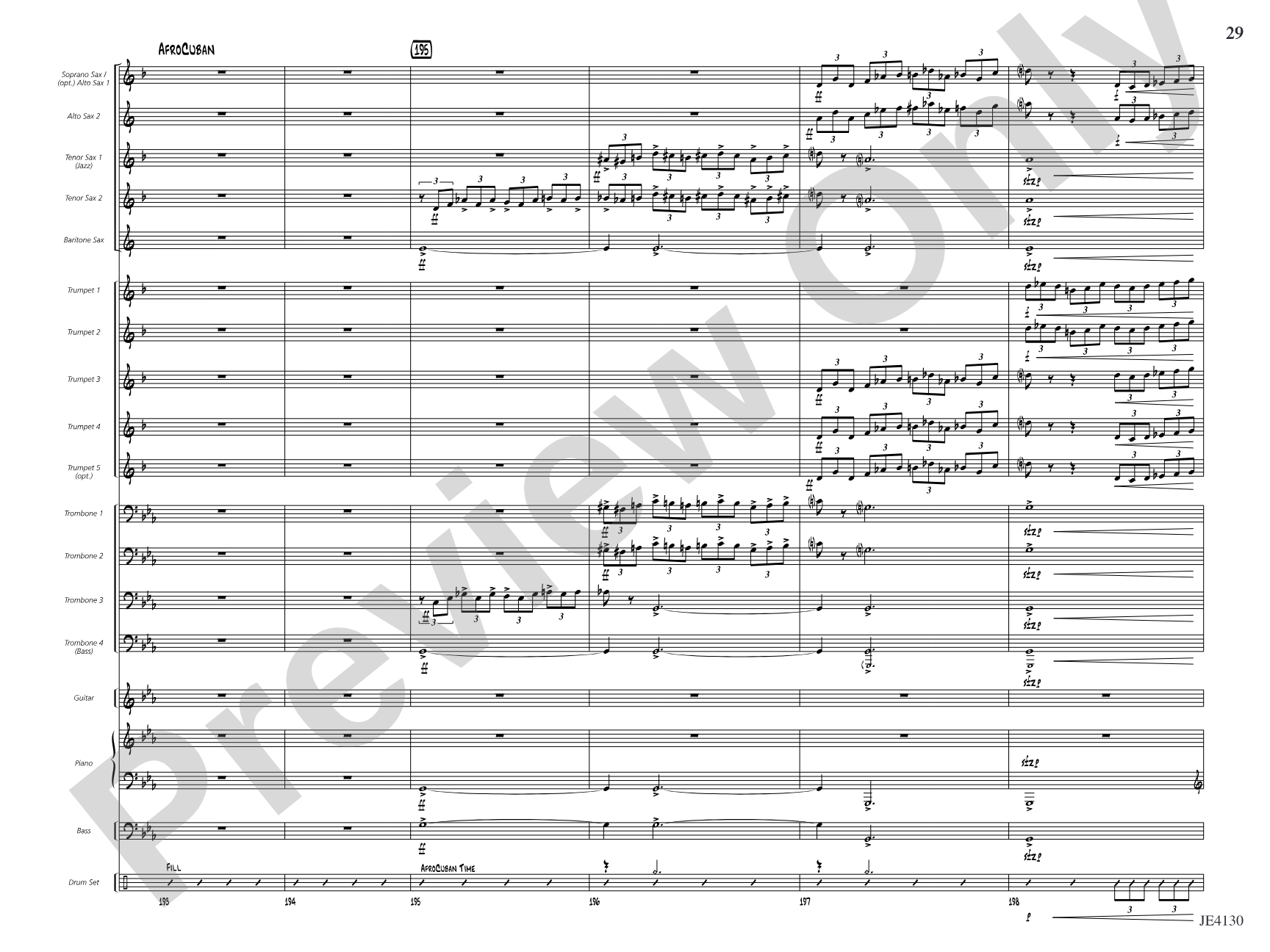 The Point of No Return: Jazz Ensemble Conductor Score & Parts