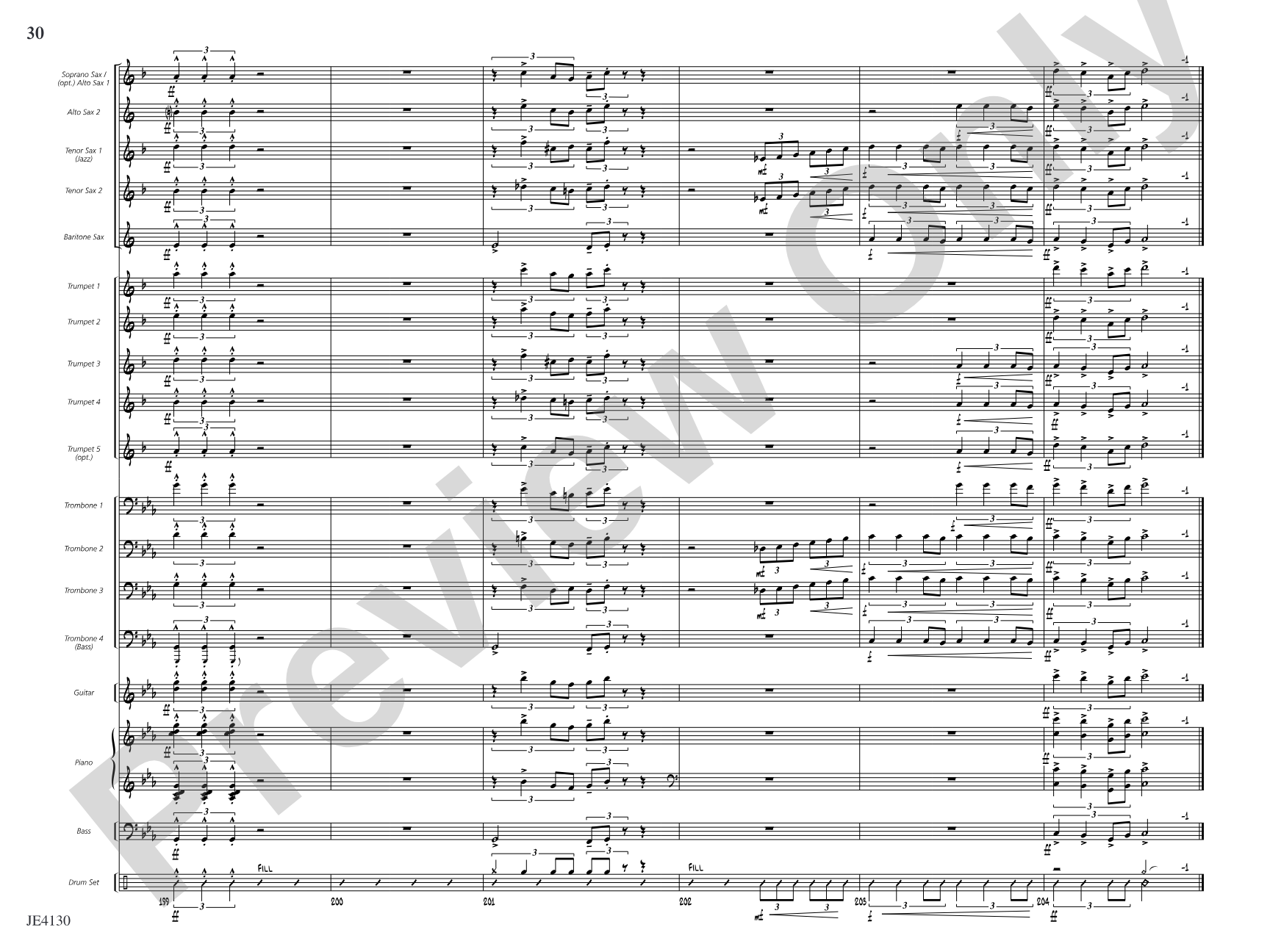 The Point of No Return: Jazz Ensemble Conductor Score & Parts