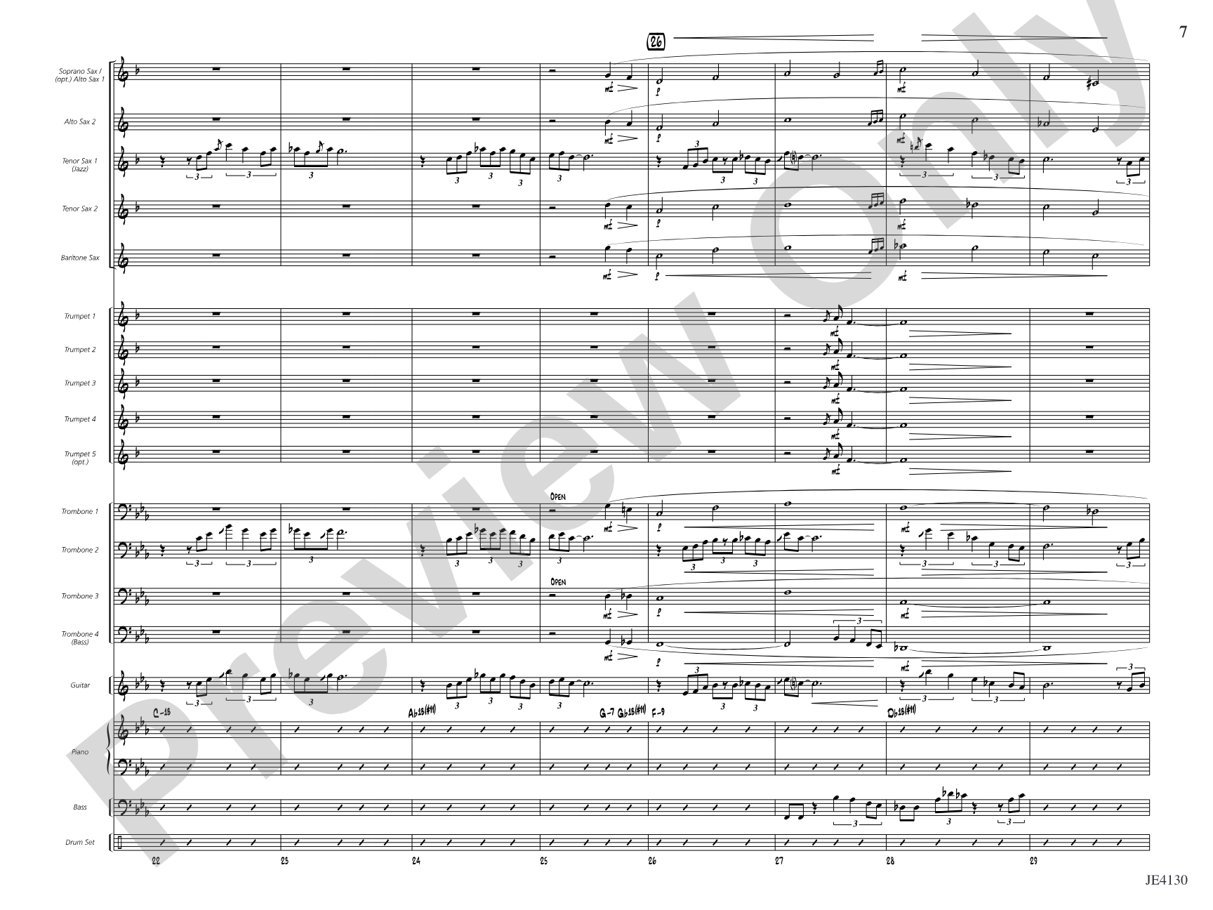 The Point of No Return: Jazz Ensemble Conductor Score & Parts