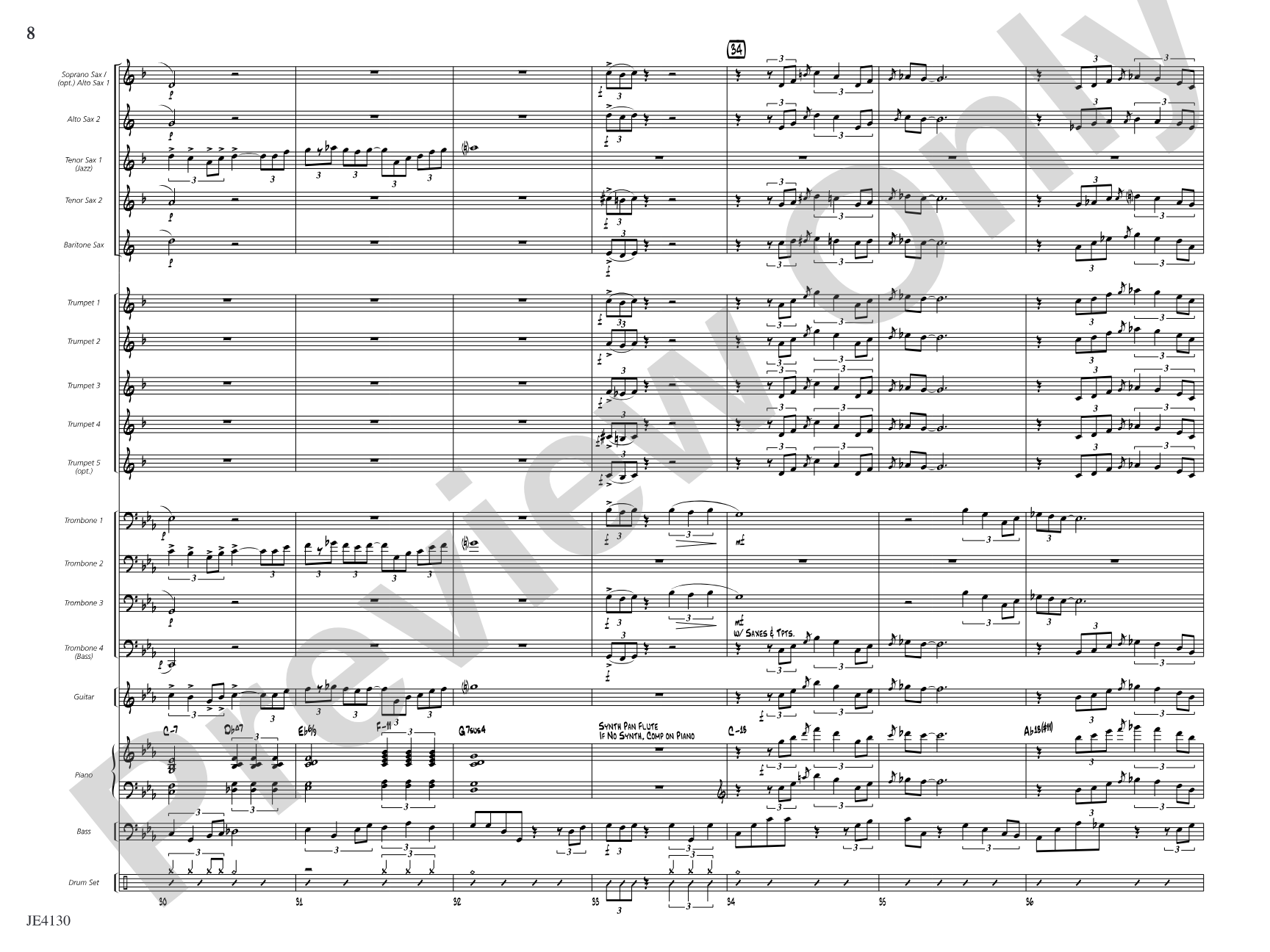 The Point of No Return: Jazz Ensemble Conductor Score & Parts