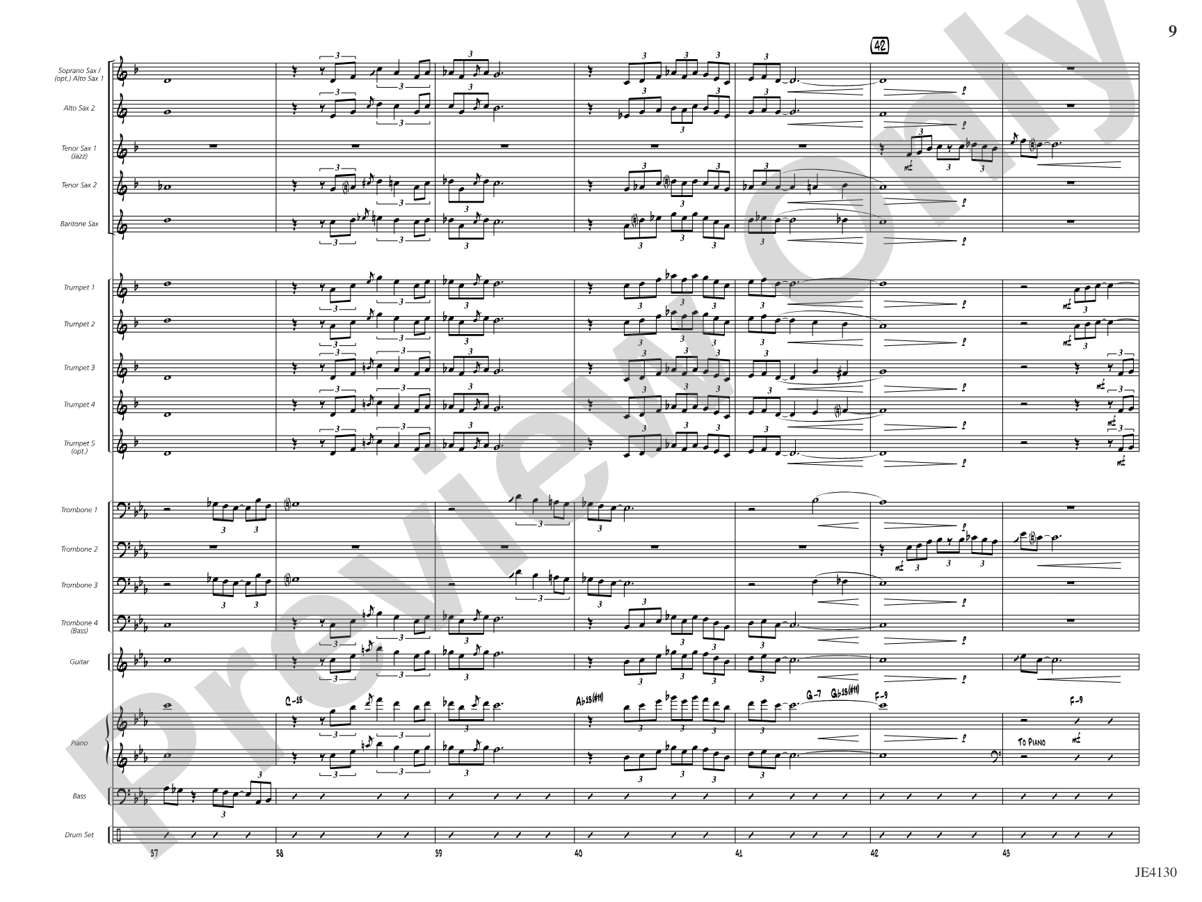 The Point of No Return: Jazz Ensemble Conductor Score & Parts