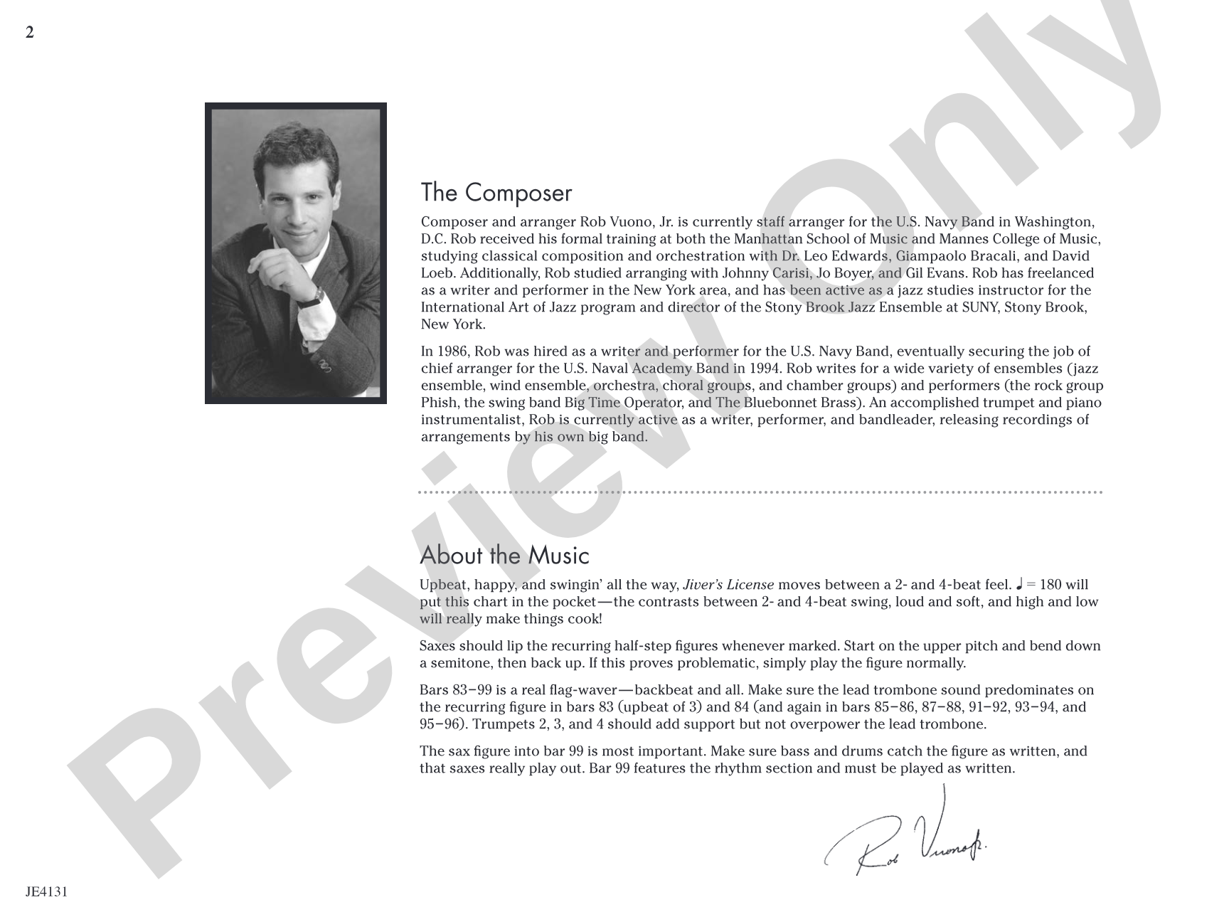 Jiver's License: Jazz Ensemble Conductor Score & Parts