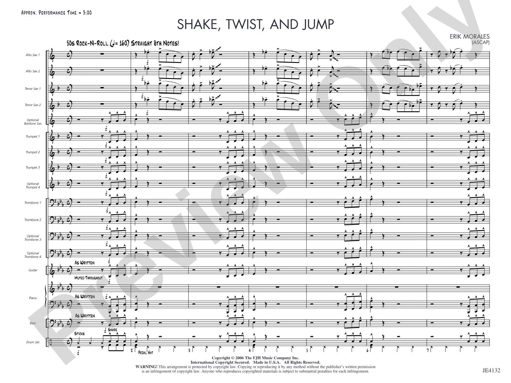 Shake, Twist, and Jump: Jazz Ensemble Conductor Score & Parts