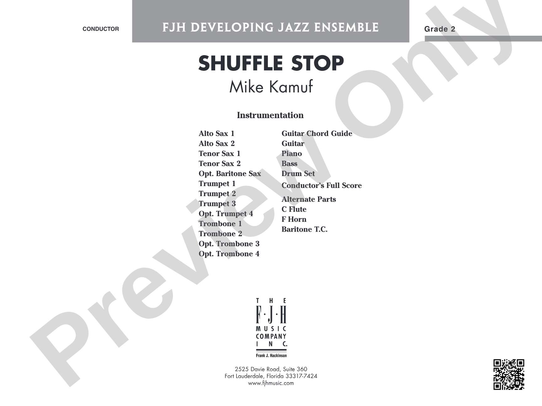 Shuffle Stop: Jazz Ensemble Conductor Score & Parts