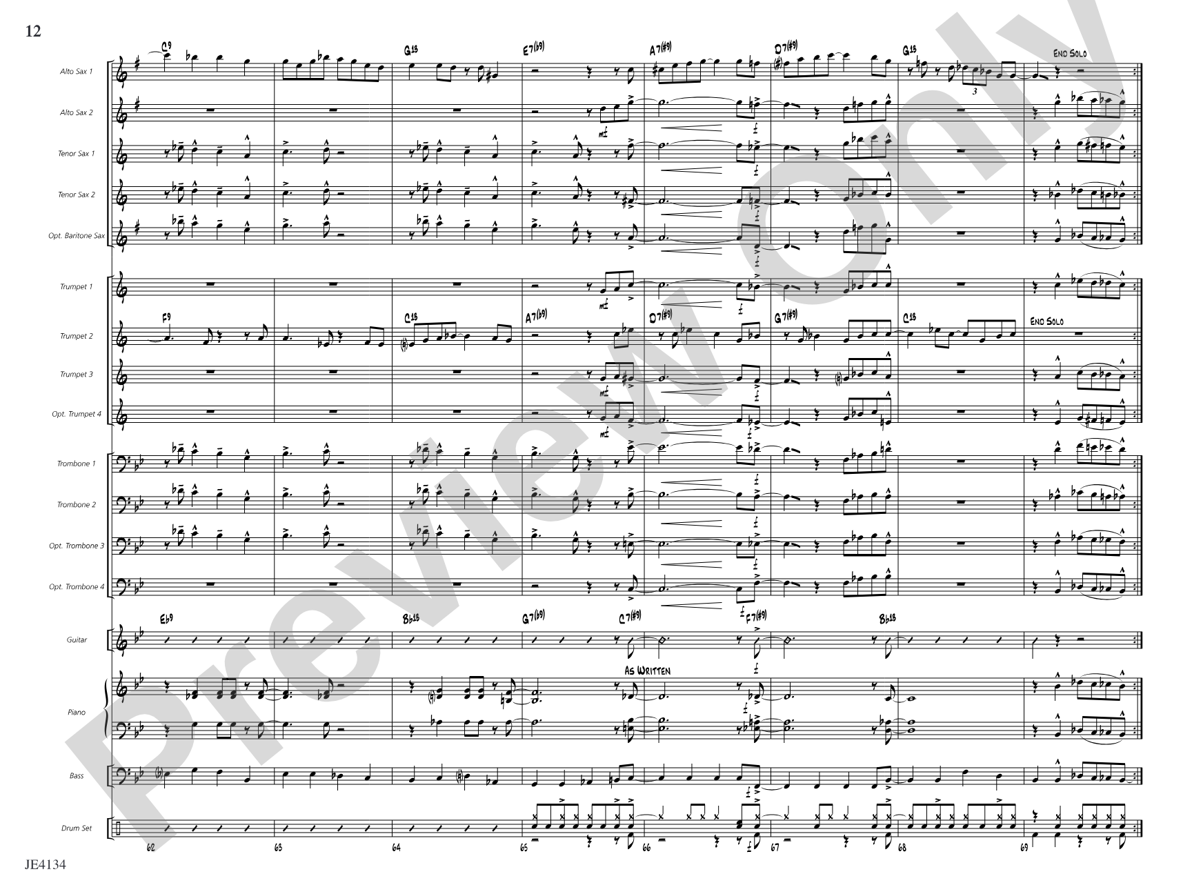 Shuffle Stop: Jazz Ensemble Conductor Score & Parts