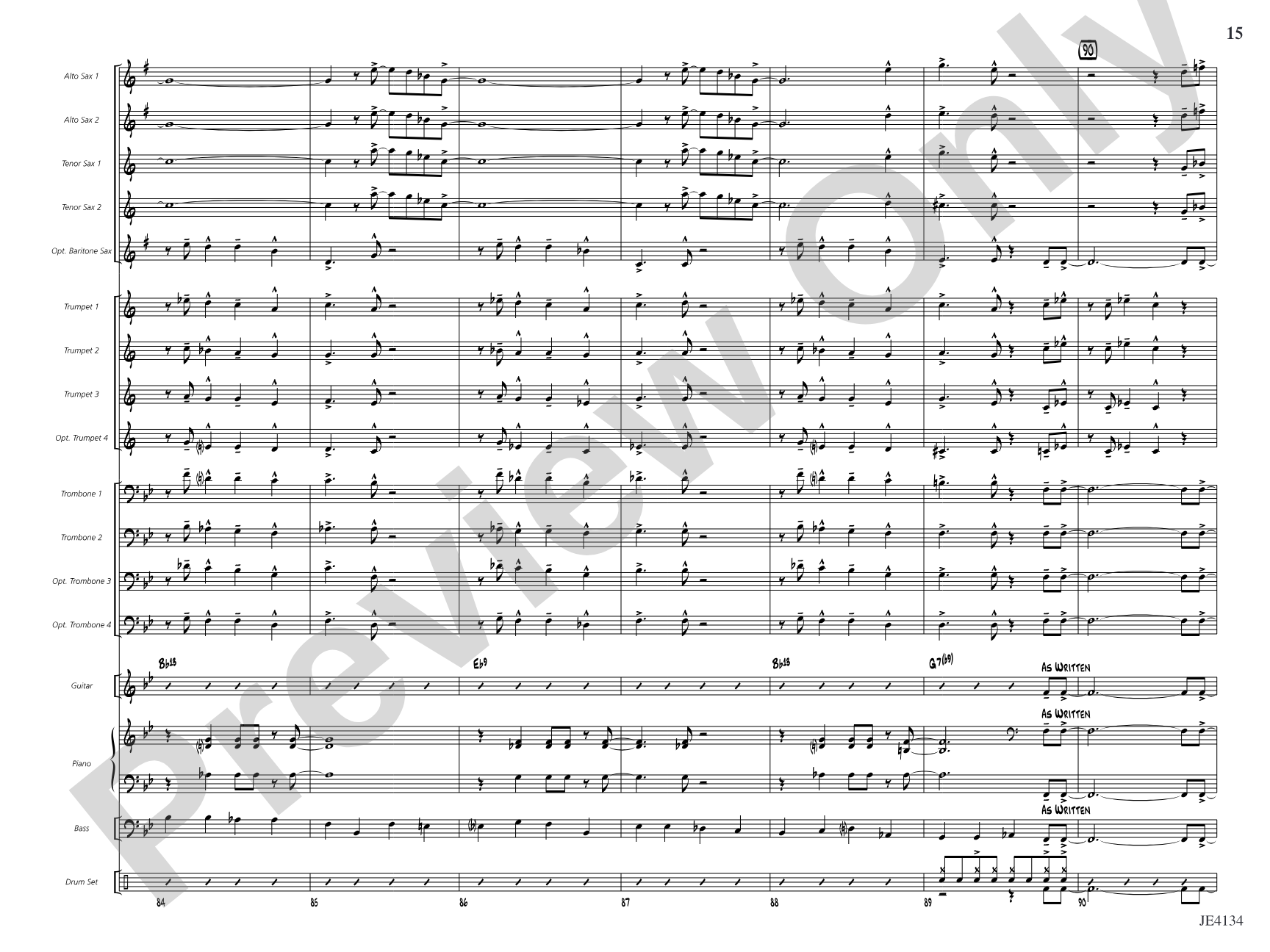 Shuffle Stop: Jazz Ensemble Conductor Score & Parts