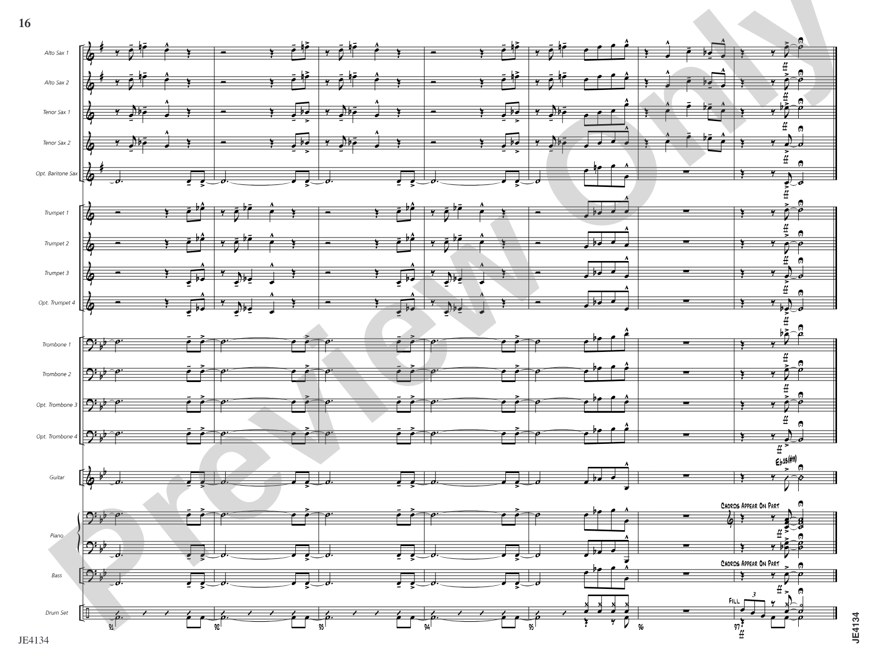 Shuffle Stop: Jazz Ensemble Conductor Score & Parts