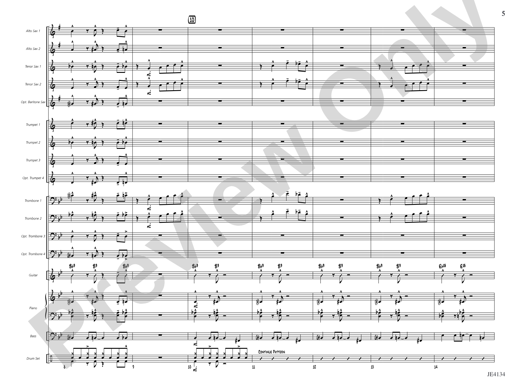 Shuffle Stop: Jazz Ensemble Conductor Score & Parts
