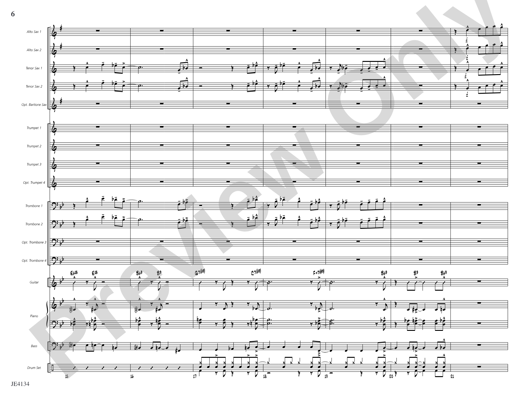 Shuffle Stop: Jazz Ensemble Conductor Score & Parts