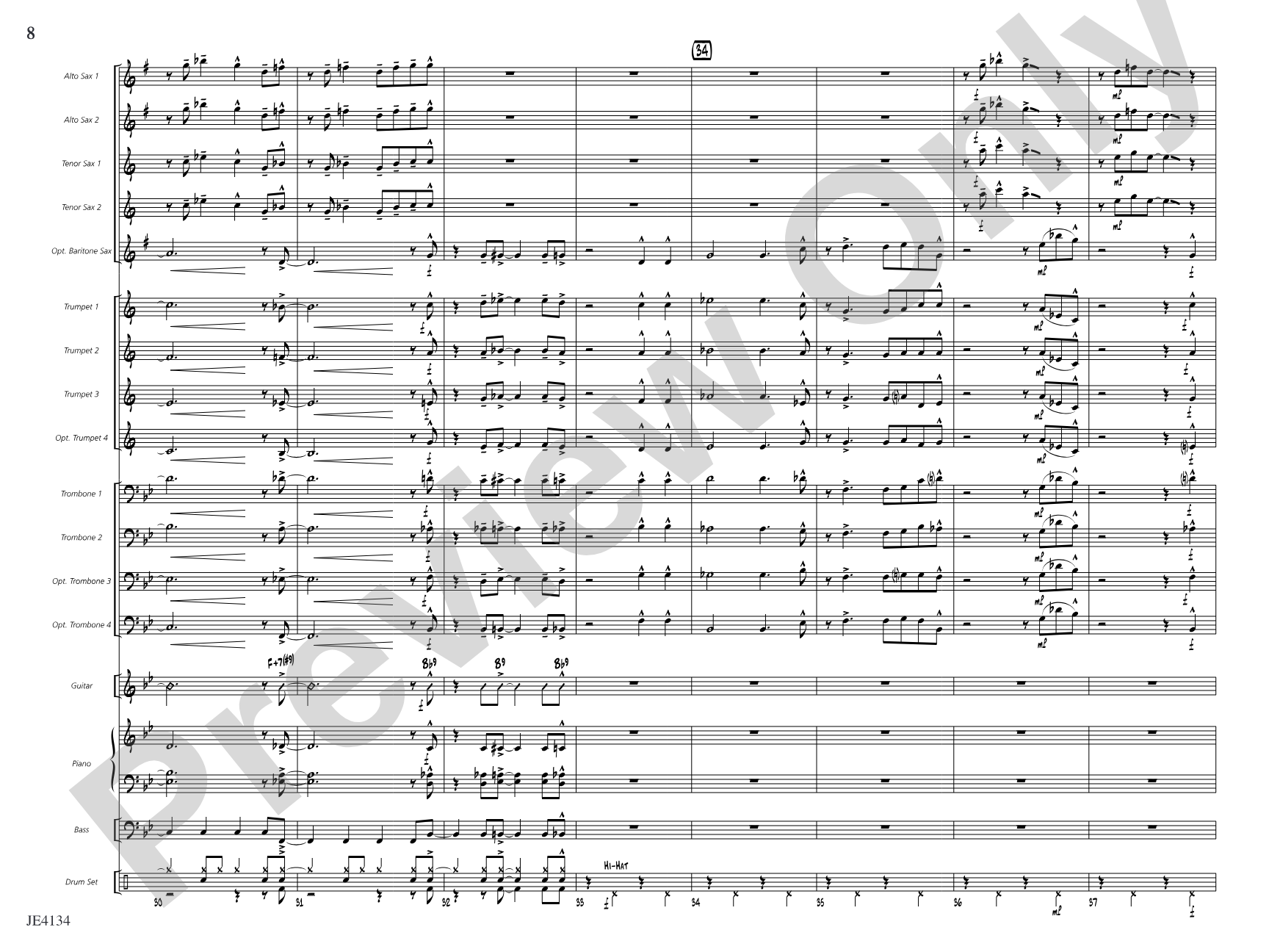 Shuffle Stop: Jazz Ensemble Conductor Score & Parts
