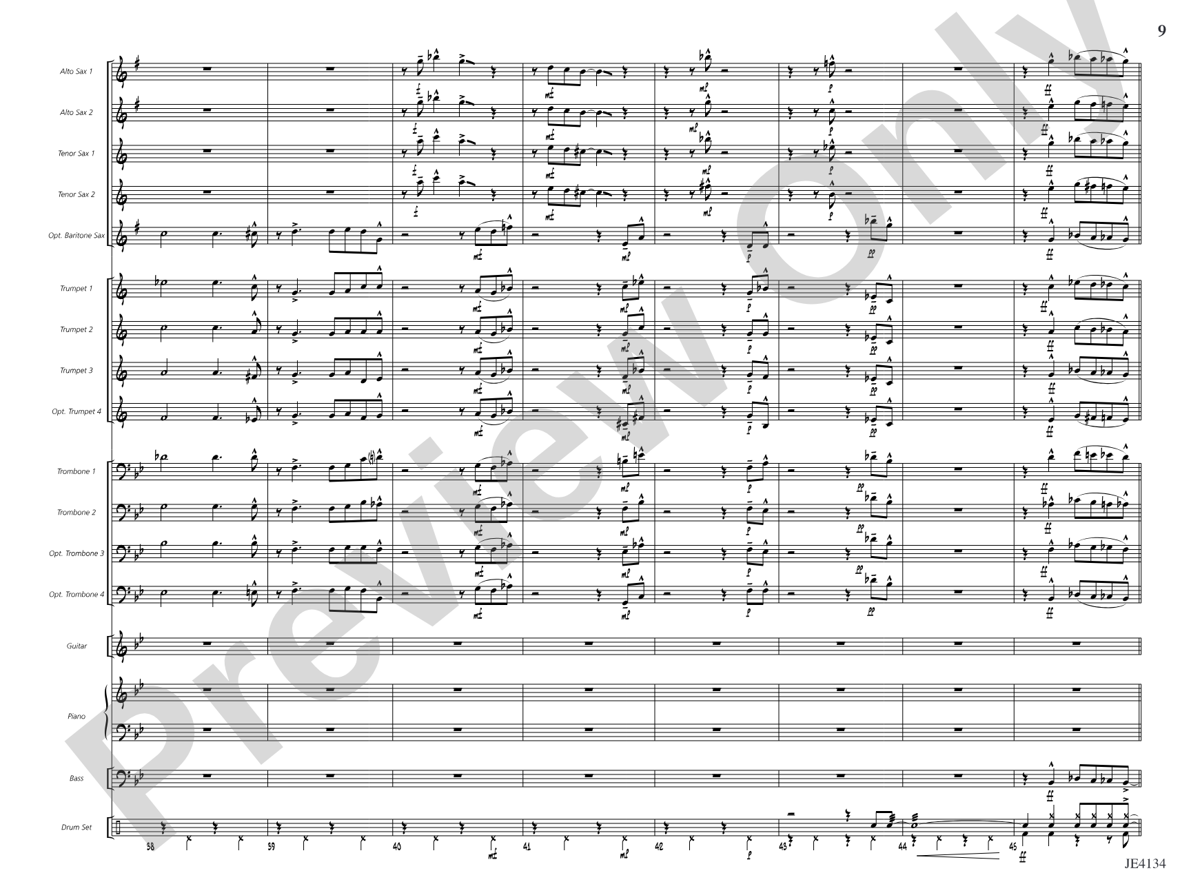 Shuffle Stop: Jazz Ensemble Conductor Score & Parts