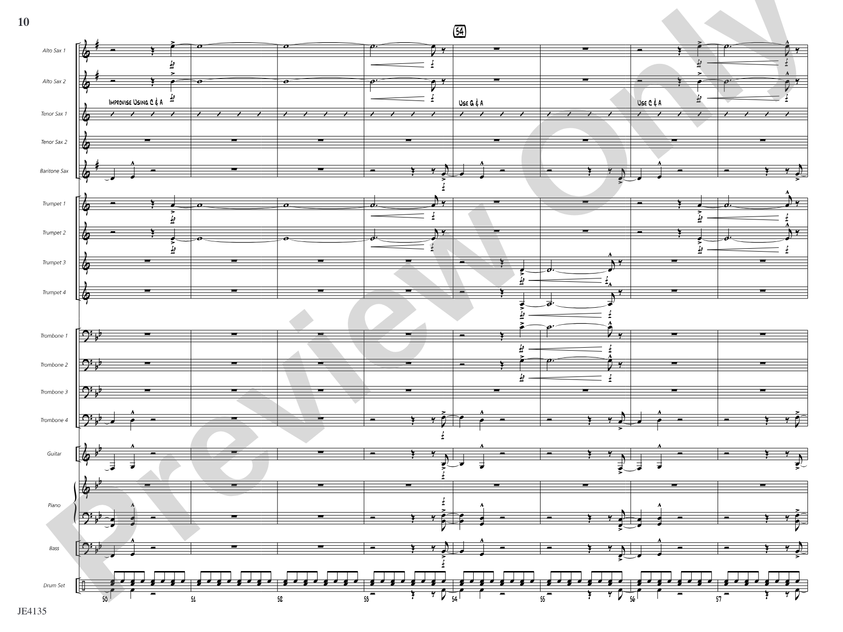 One Step Ahead: Jazz Ensemble Conductor Score & Parts
