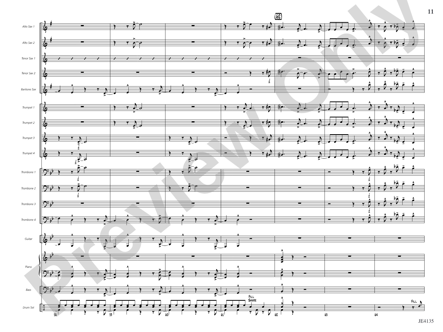 One Step Ahead: Jazz Ensemble Conductor Score & Parts