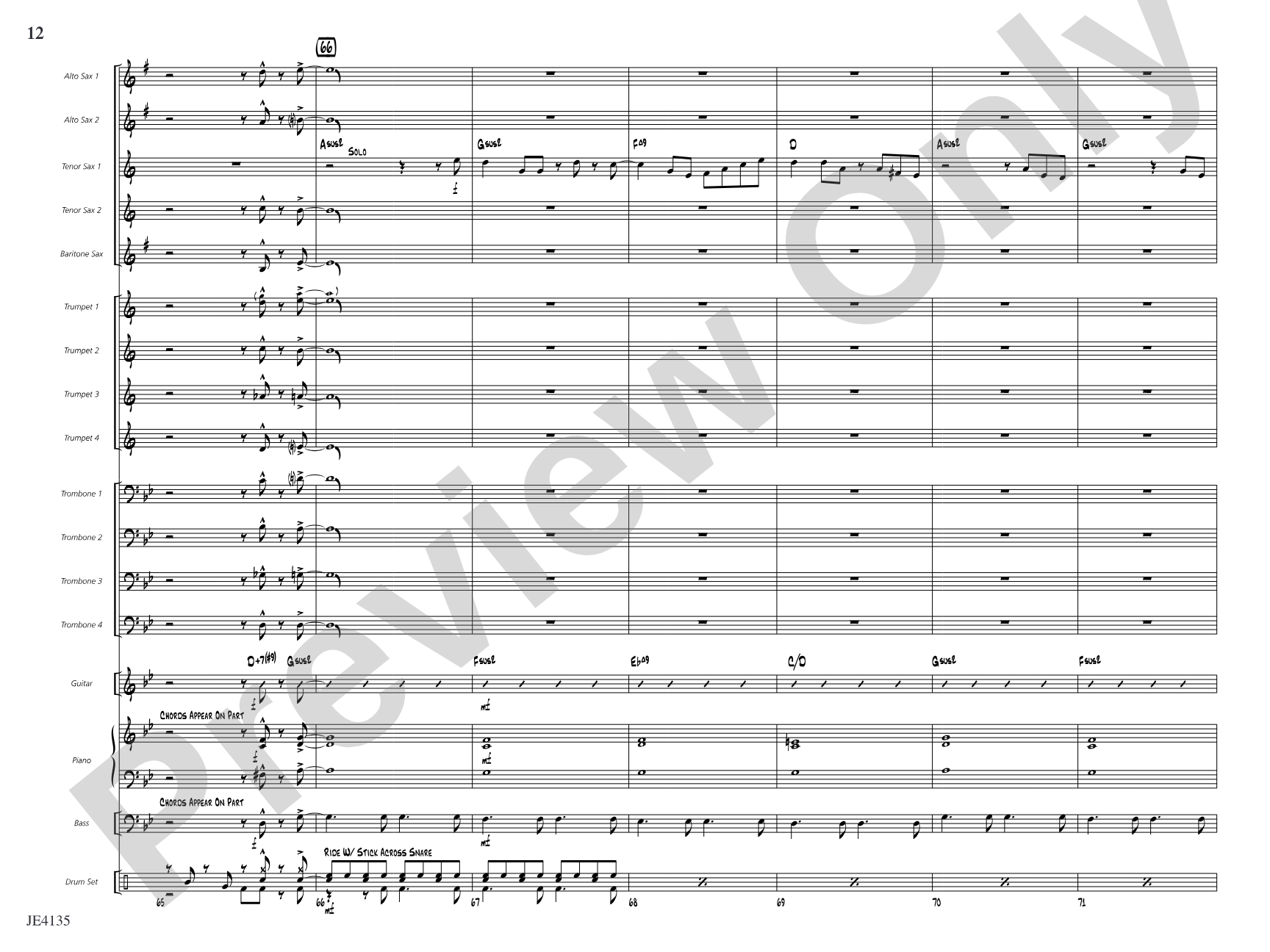 One Step Ahead: Jazz Ensemble Conductor Score & Parts