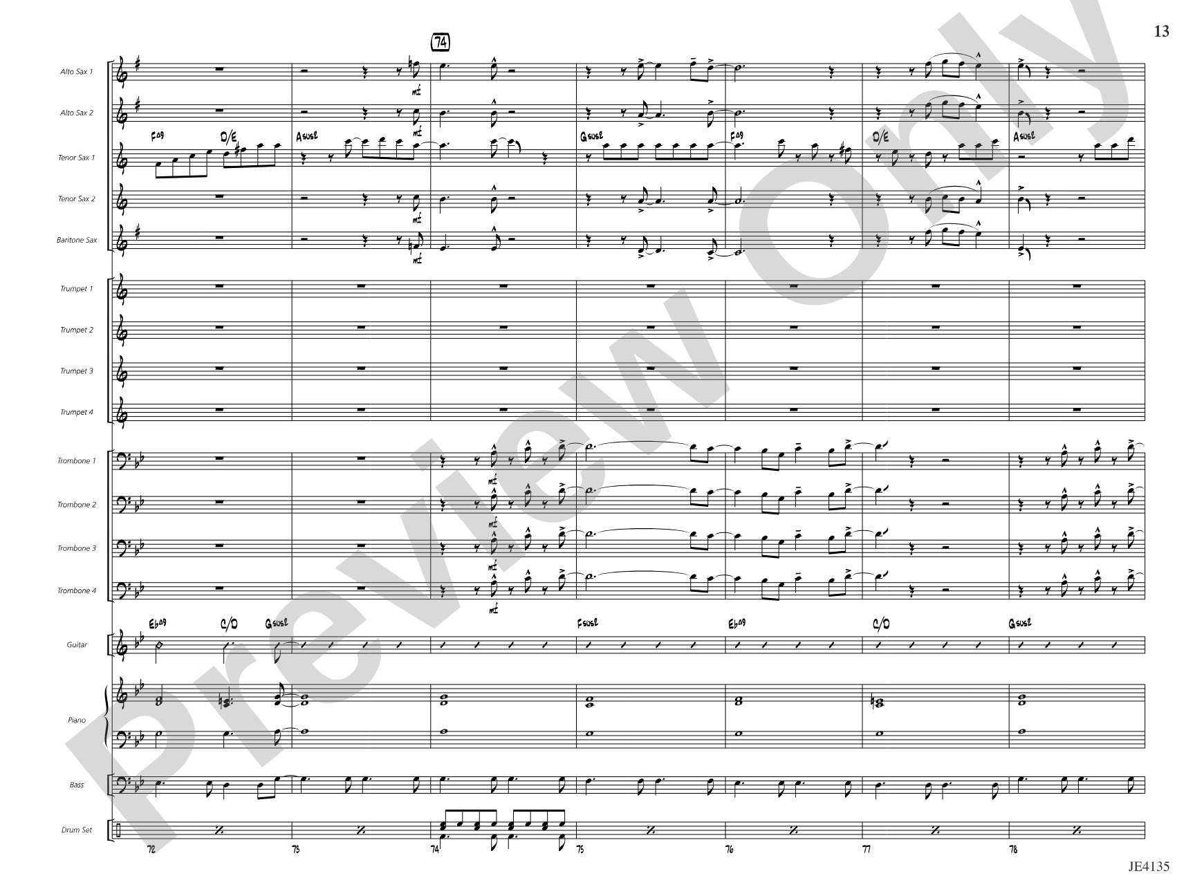One Step Ahead: Jazz Ensemble Conductor Score & Parts
