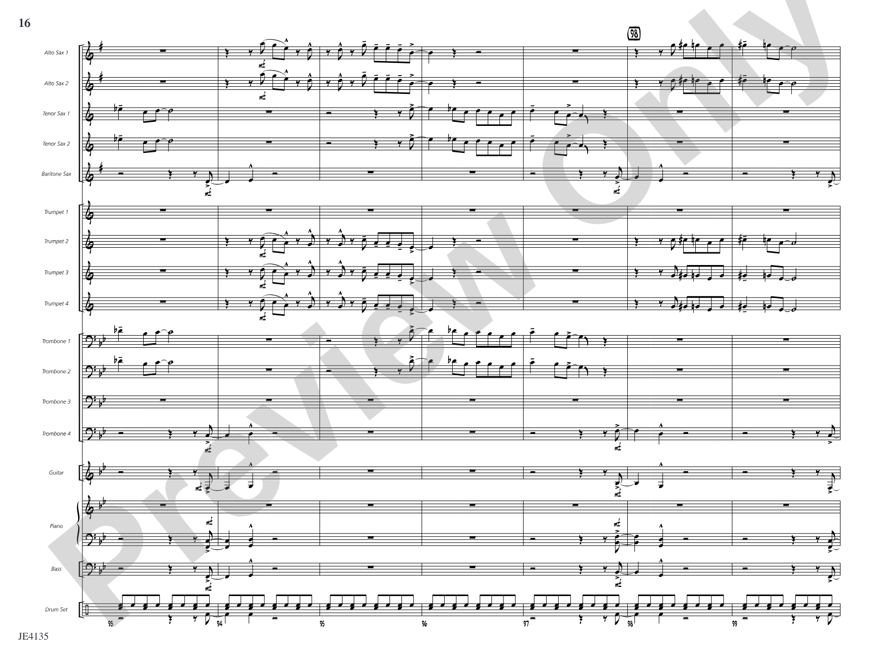 One Step Ahead: Jazz Ensemble Conductor Score & Parts