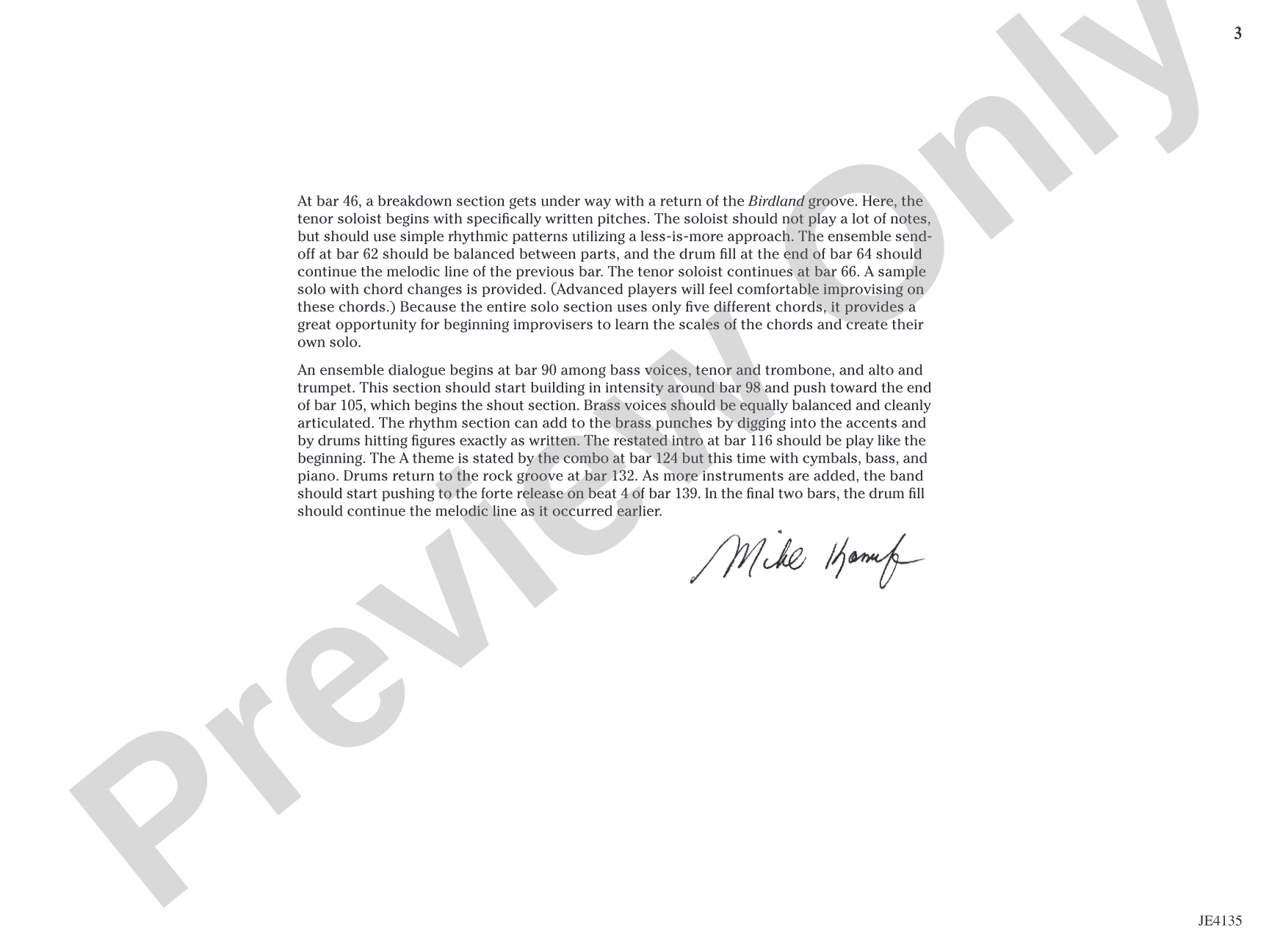 One Step Ahead: Jazz Ensemble Conductor Score & Parts