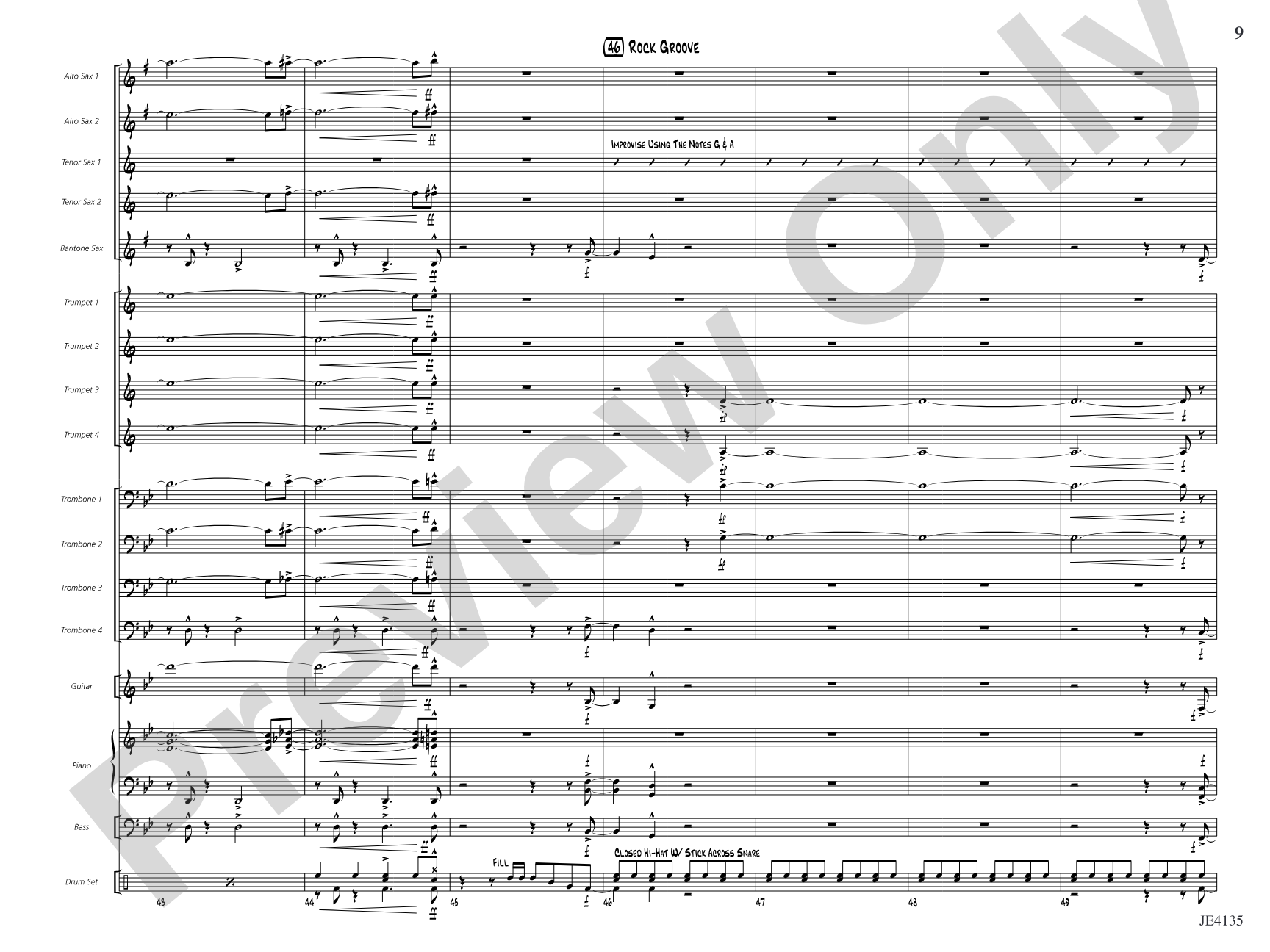 One Step Ahead: Jazz Ensemble Conductor Score & Parts