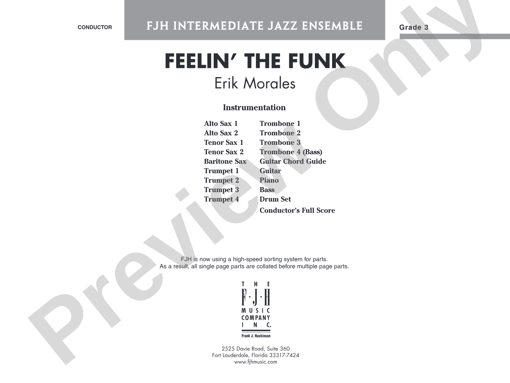 Feelin' the Funk: Jazz Ensemble Conductor Score & Parts