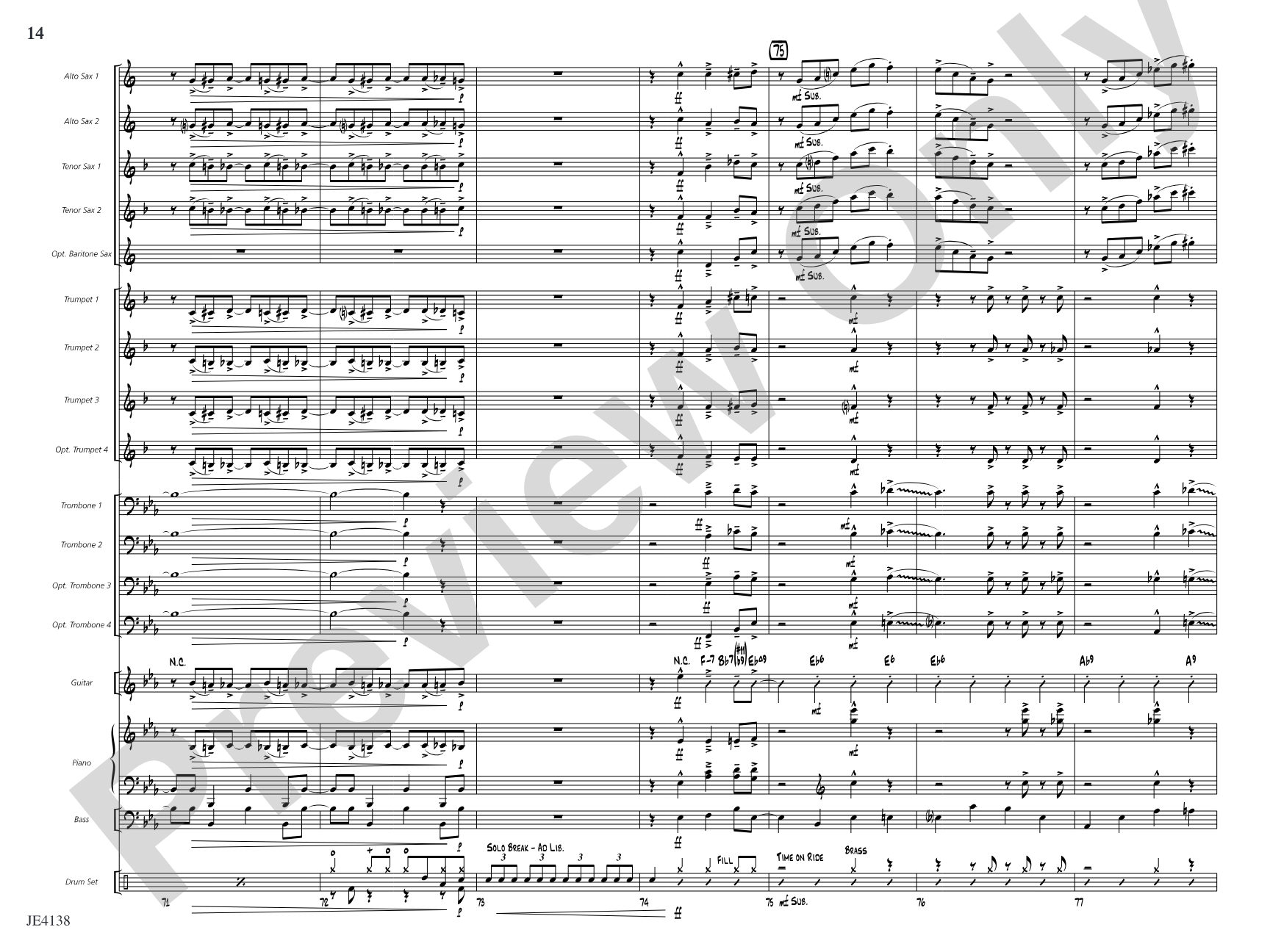 In the Swing of Things: Jazz Ensemble Conductor Score & Parts