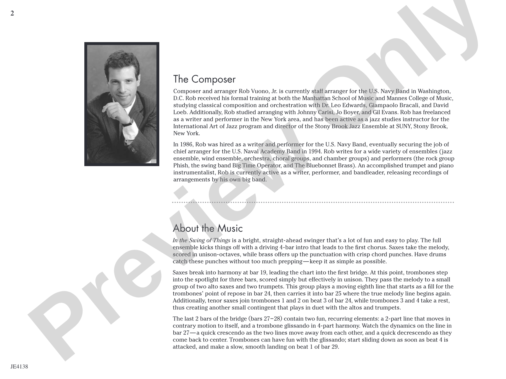 In the Swing of Things: Jazz Ensemble Conductor Score & Parts