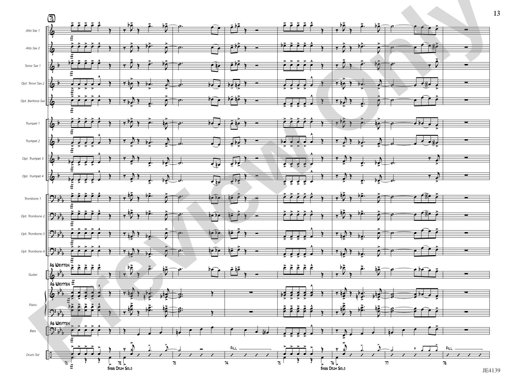 The Fast Lane: Jazz Ensemble Conductor Score & Parts