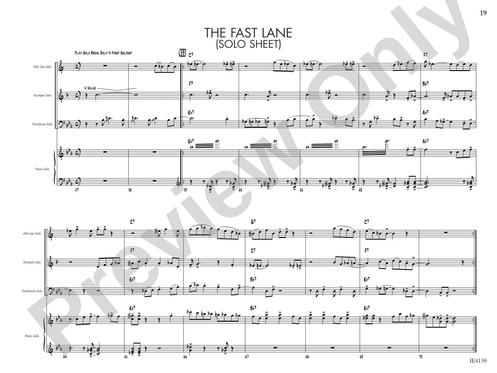 The Fast Lane: Jazz Ensemble Conductor Score & Parts