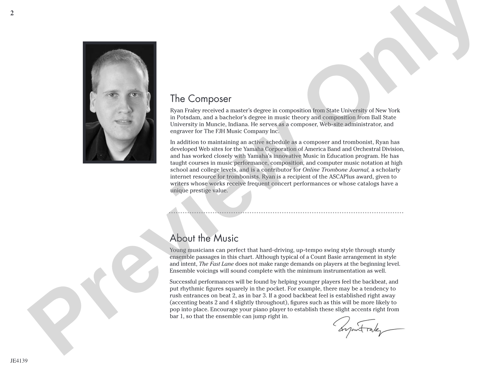 The Fast Lane: Jazz Ensemble Conductor Score & Parts