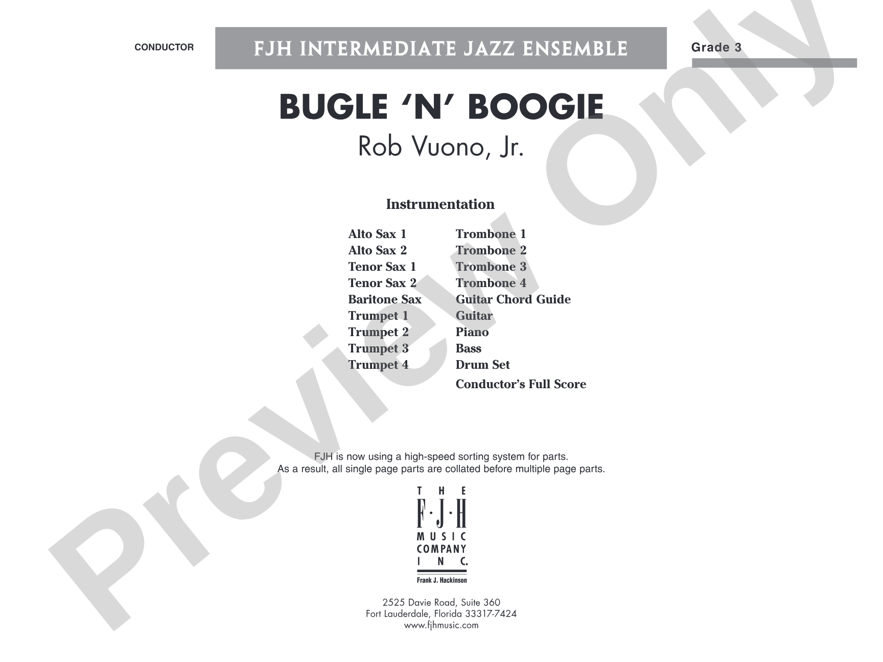Bugle 'n' Boogie: Jazz Ensemble Conductor Score & Parts