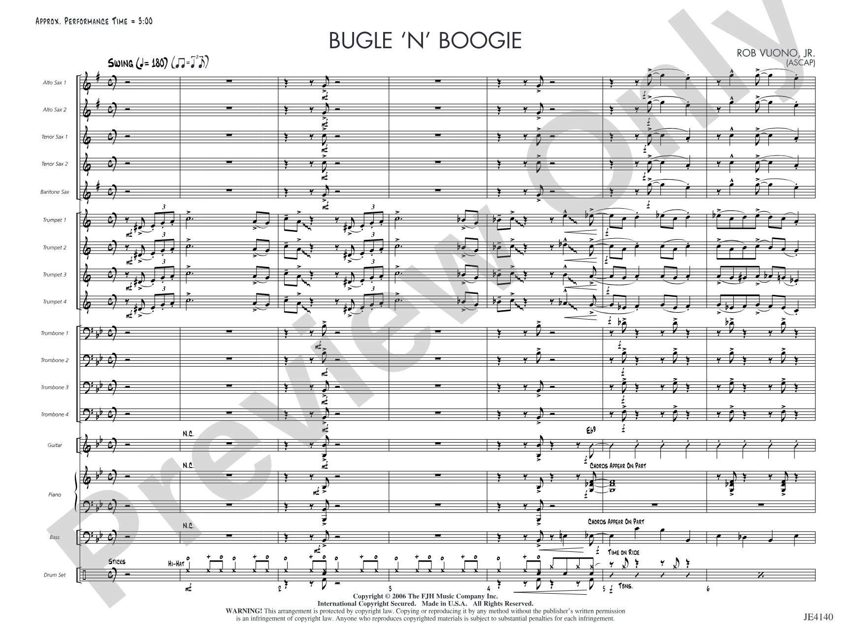 Bugle 'n' Boogie: Jazz Ensemble Conductor Score & Parts