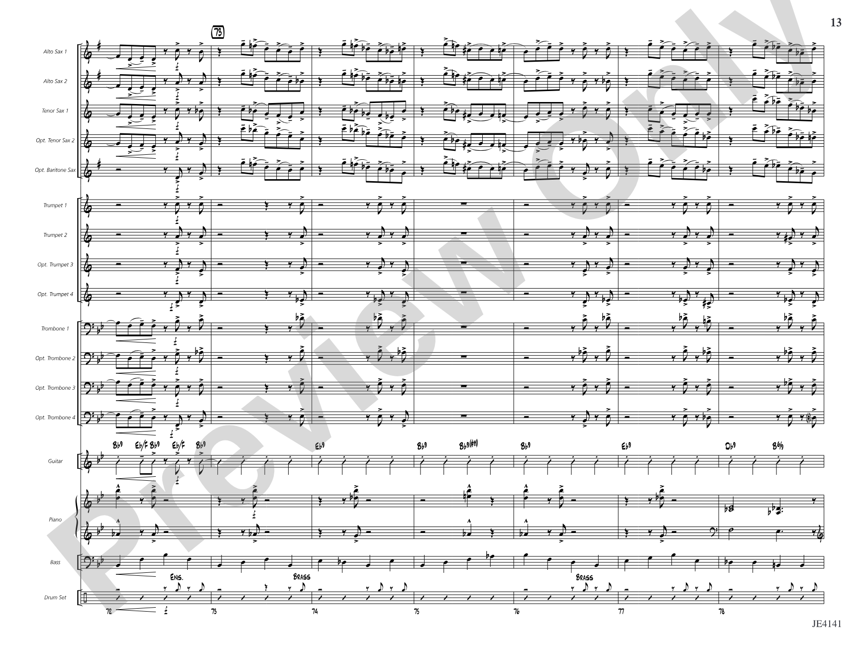 Crazy with the Blues: Jazz Ensemble Conductor Score & Parts