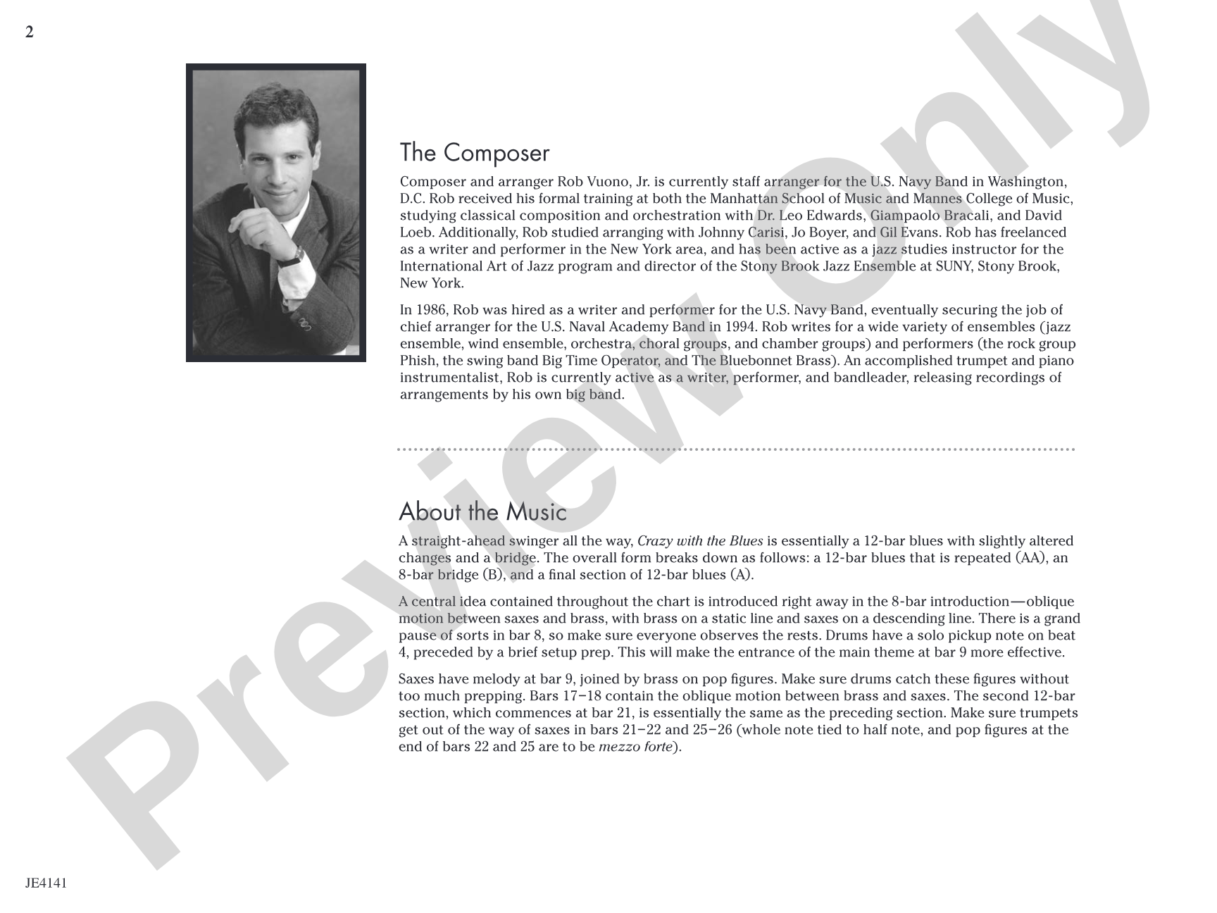 Crazy with the Blues: Jazz Ensemble Conductor Score & Parts
