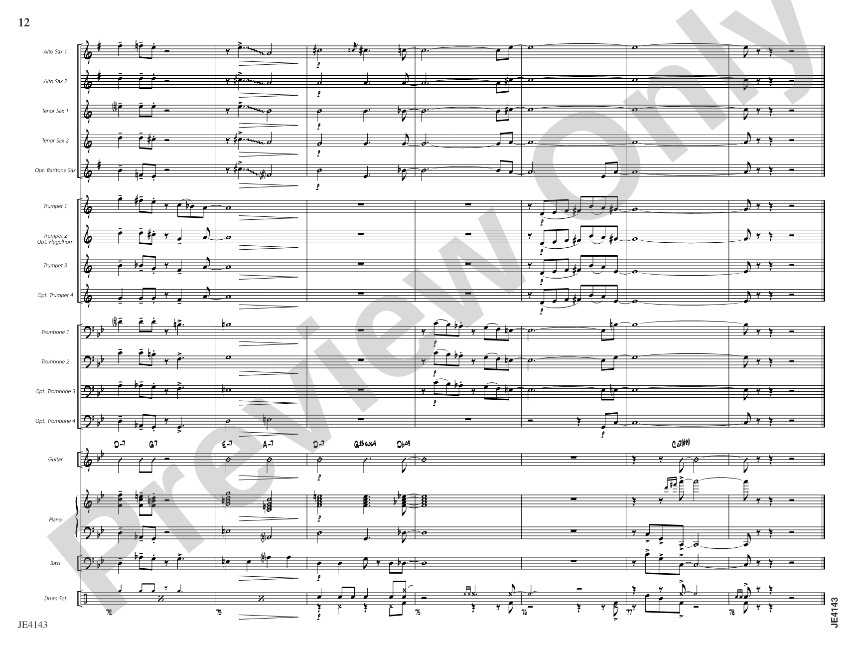 Quiet Steps: Jazz Ensemble Conductor Score & Parts