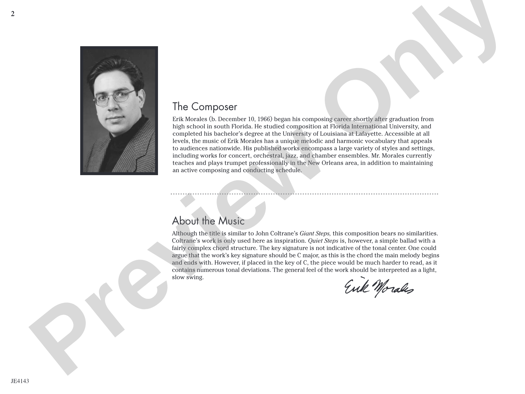 Quiet Steps: Jazz Ensemble Conductor Score & Parts