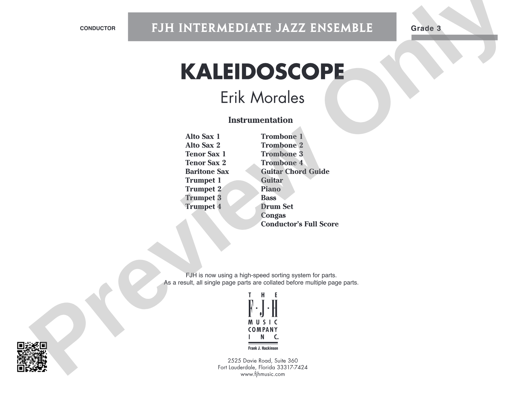 Kaleidoscope: Jazz Ensemble Conductor Score & Parts