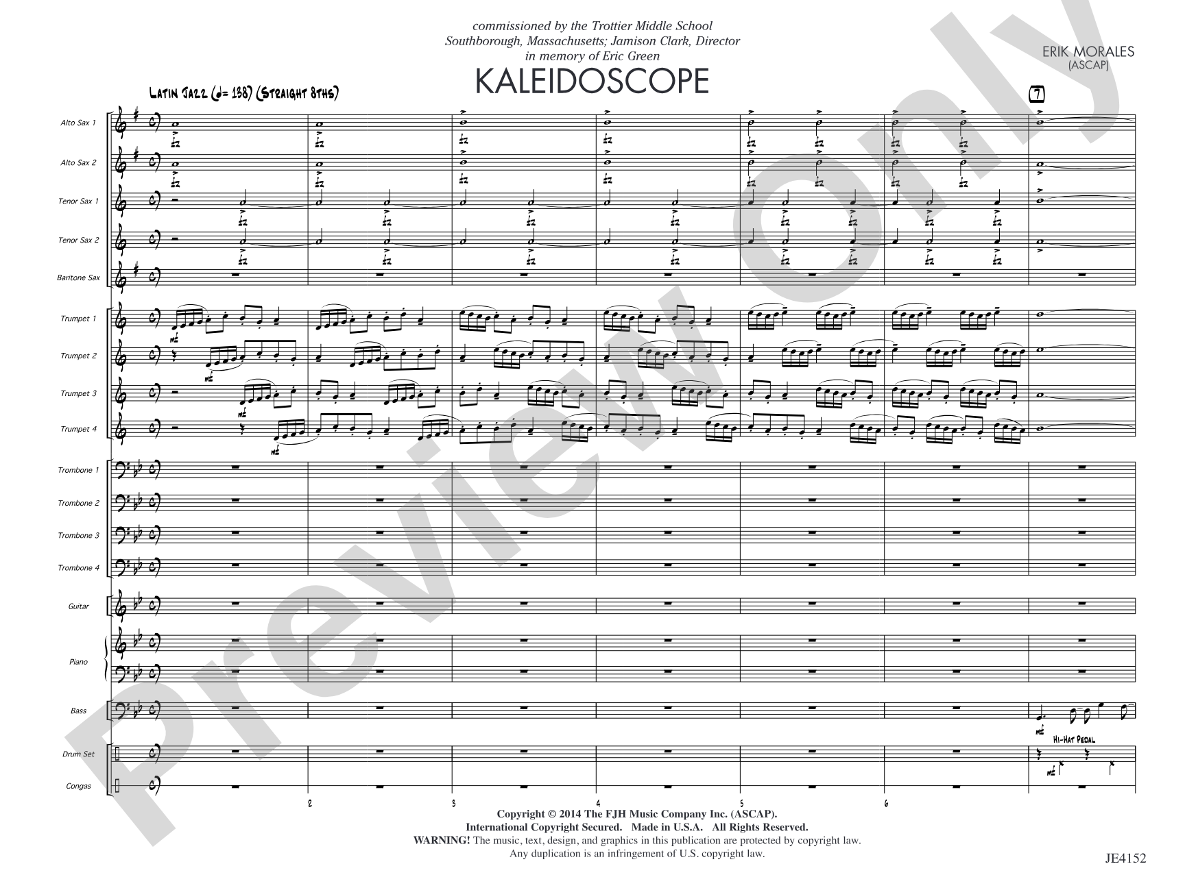 Kaleidoscope: Jazz Ensemble Conductor Score & Parts