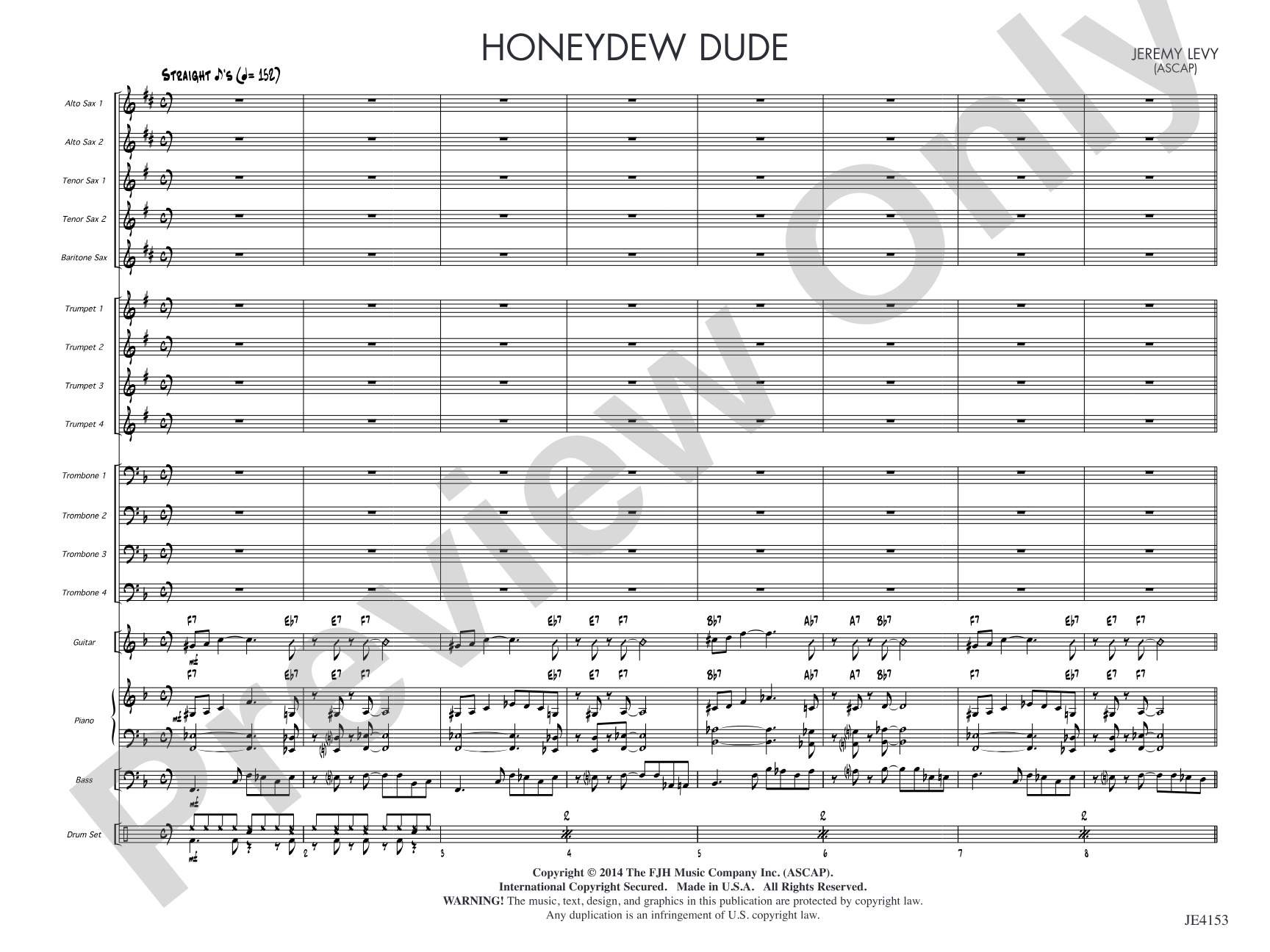 Honeydew Dude: Jazz Ensemble Conductor Score & Parts