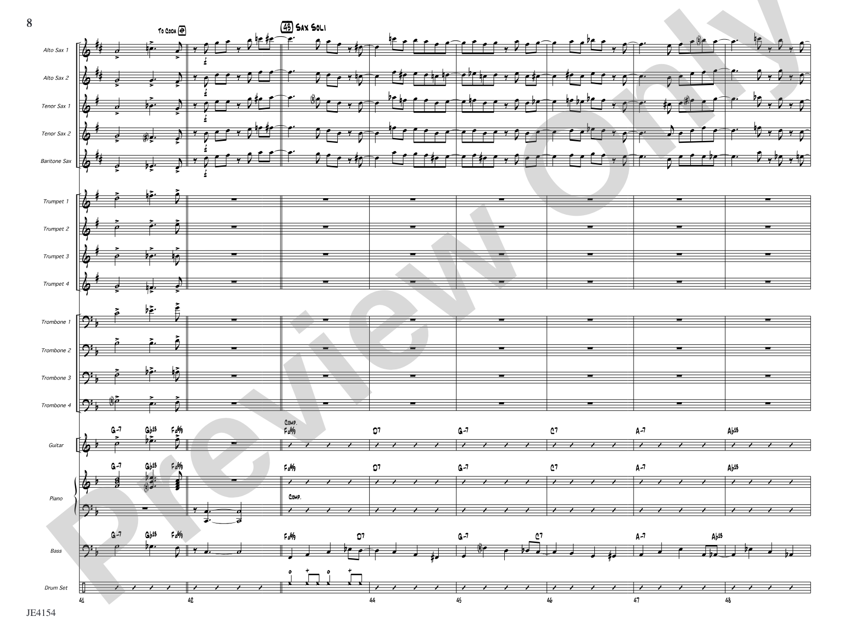Santa Monica Stroll: Jazz Ensemble Conductor Score & Parts